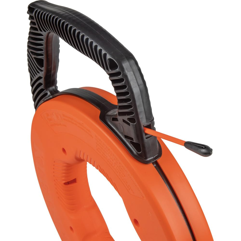 56383 Non-Conductive Electrical Fish Tape, Multi-Groove Fiberglass Wire Puller,