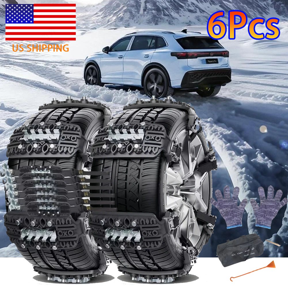 6xUniversal Car Wheel Tire Winter Snow Chains Duty Truck SUV Anti-skid 165-275mm