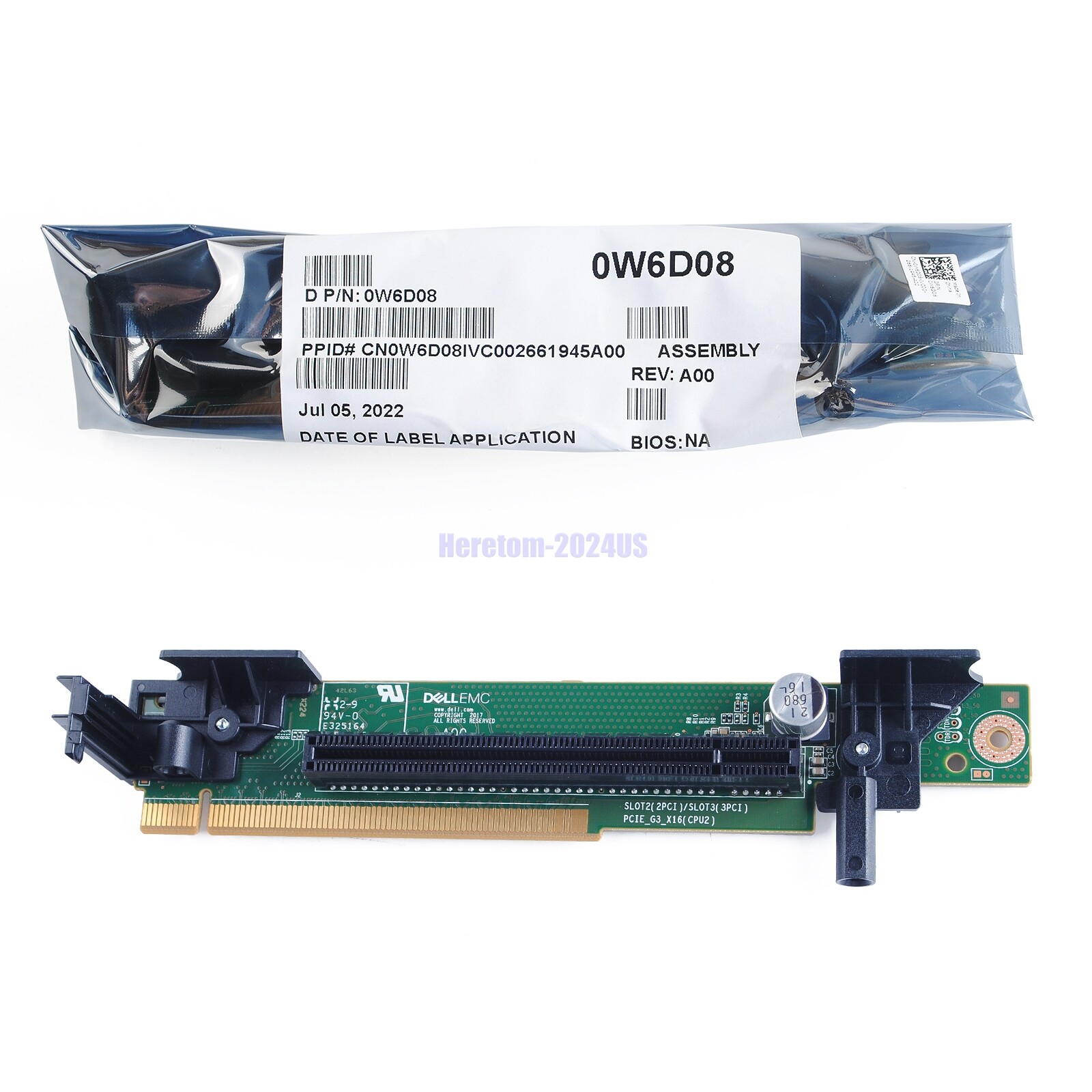 New Dell PowerEdge R640 Riser Card | PCI-E x16 (DP/N: W6D08)
