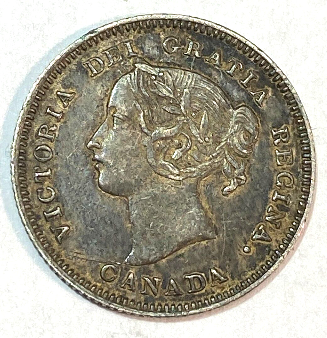 1901 Canada 5 Cents Nice Original AU CHN