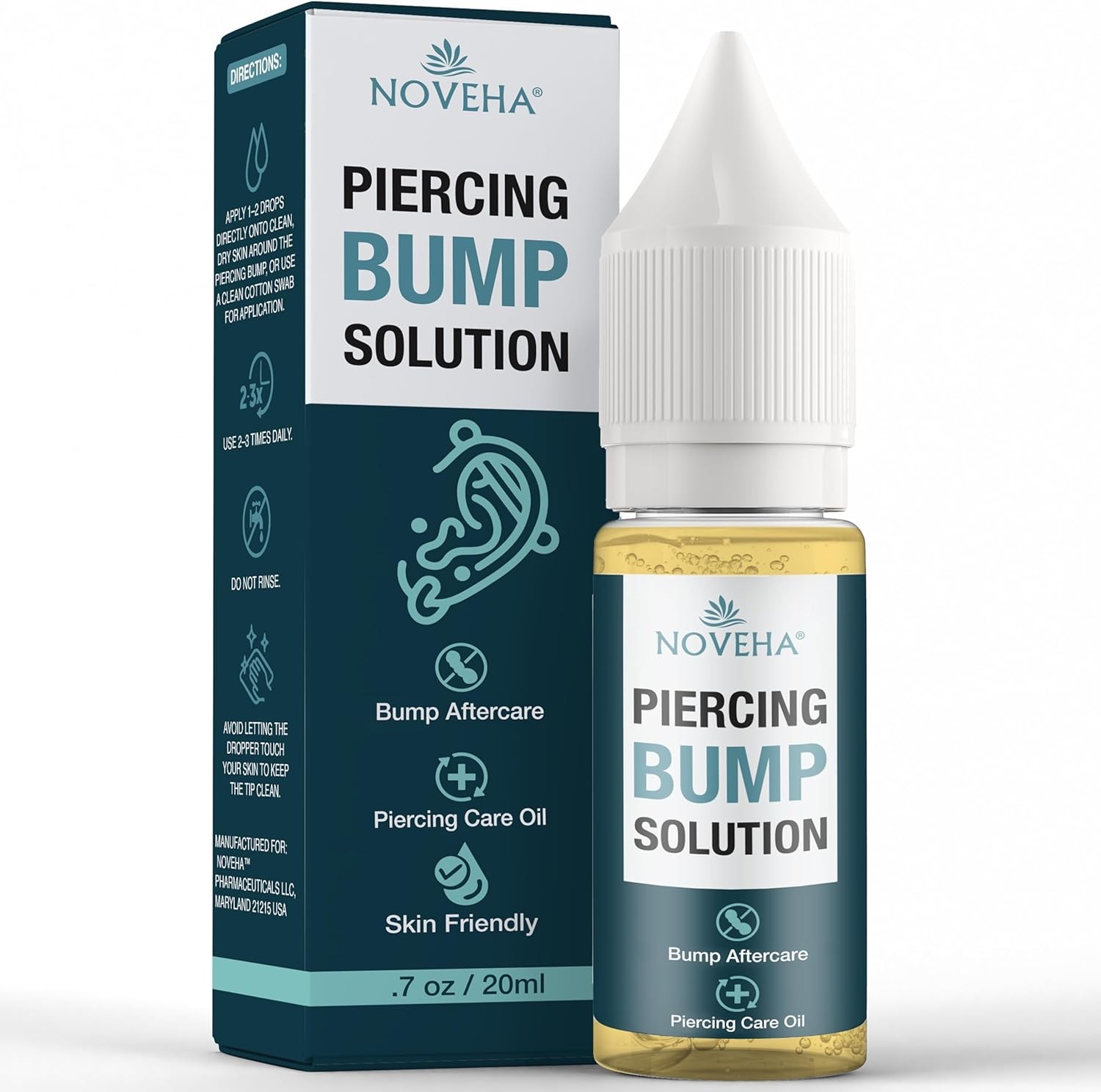 NOVEHA Piercing Bump Solution for Keloid Reduction | Soothing Tea...
