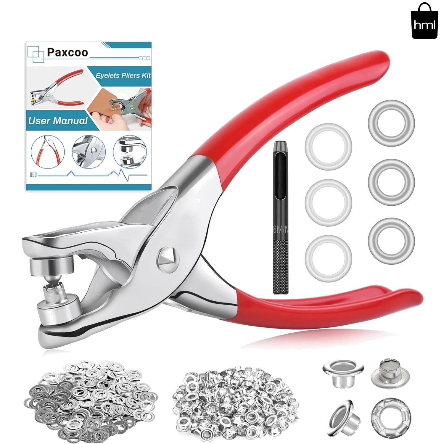Eyelet & Grommet Tool Kit - 803 Pieces including 400 Eyelets & Washers