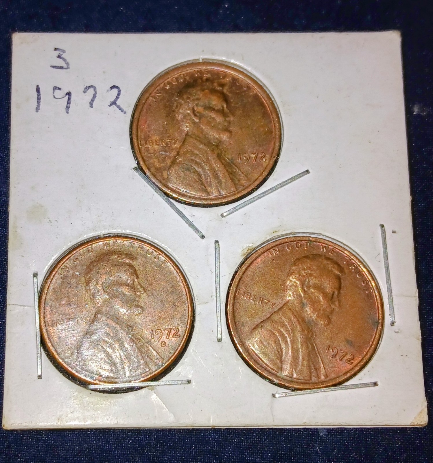 1972 D LINCOLN PENNY  CIRCULATED WITH BONUS 2 1972 LINCOLN COINS
