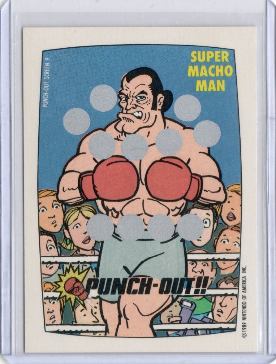 1989 Topps Nintendo #9 (SUPER MACHO MAN) Punch Out Scratch Off Card