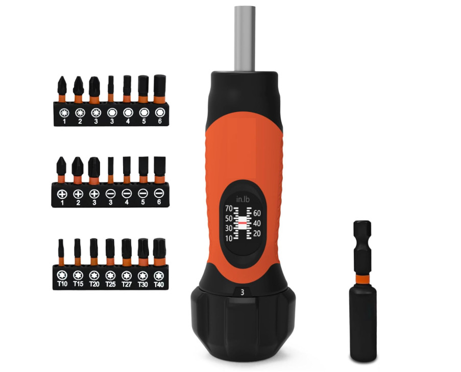 Destornillador torque 10-70 in-lb con 21 puntas y extensión para bici, color nar