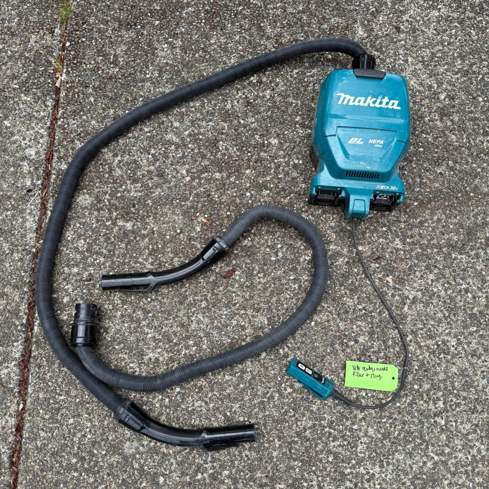 Makita XCV05 36V Cordless Backpack Vacuum Tool Only, NEEDS FILTER + SLING