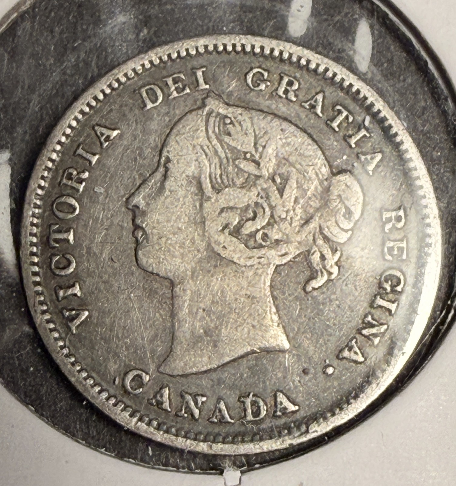 1886 Canadian 5ct Silver, VF. (18582)