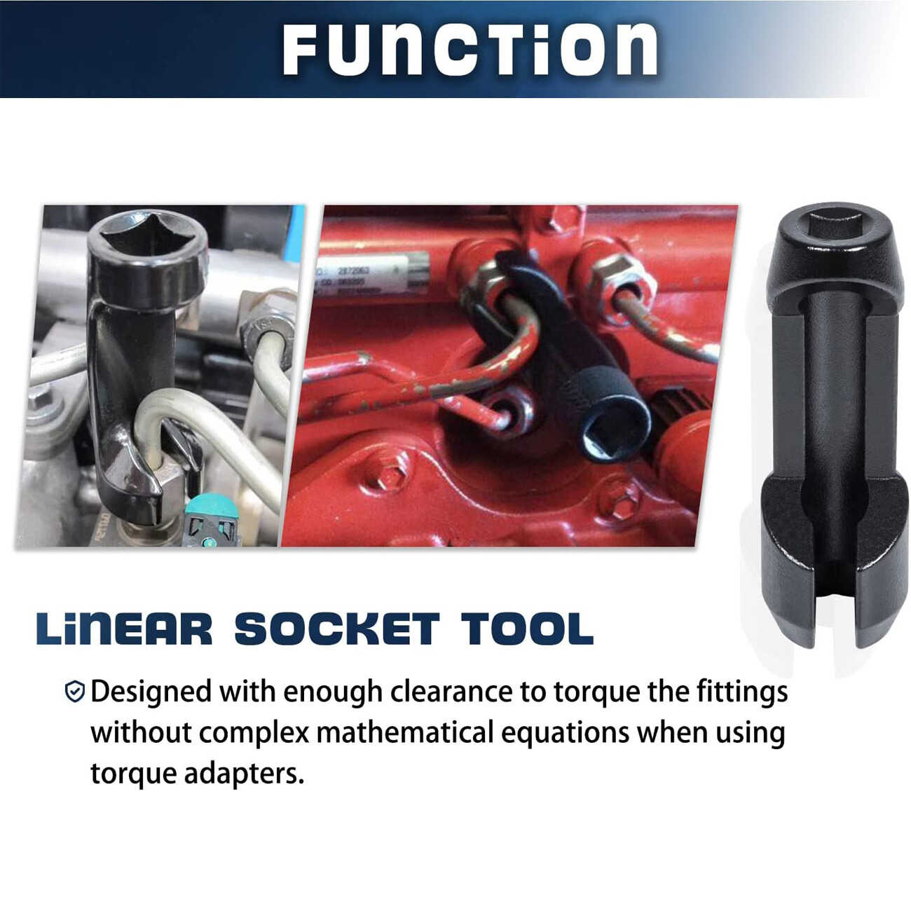 for Ford 6.7L Injector Socket Set 17 mm 12 point Injector Line Removal Tool Kit