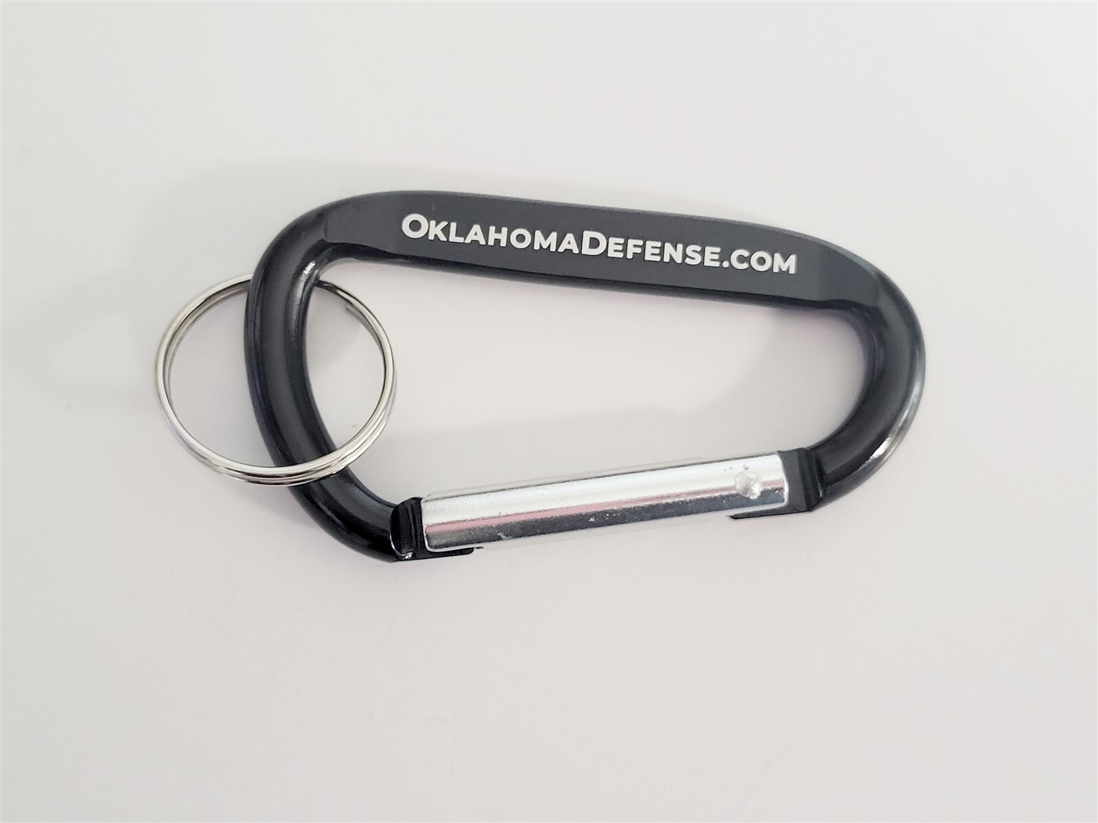 Oklahoma Defense Black Carbiner Keychain Military