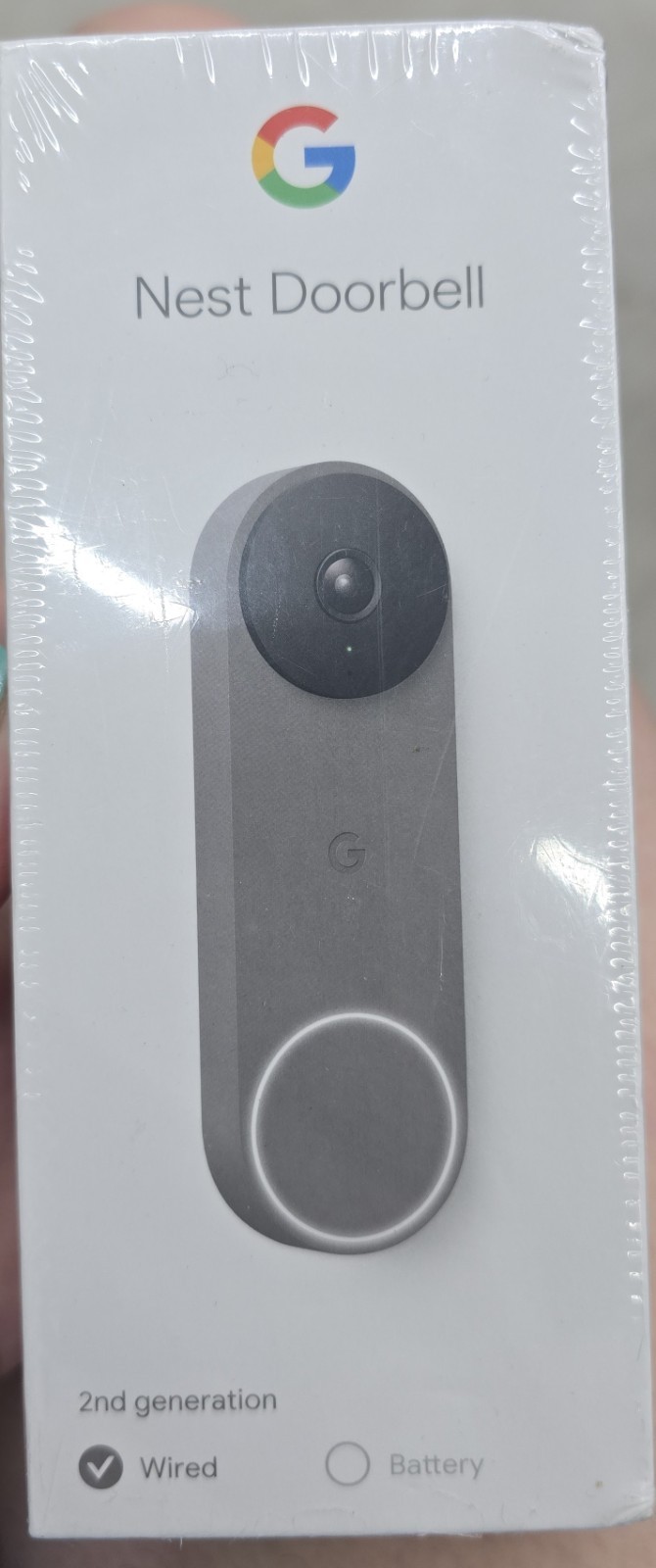 New Google Nest Doorbell 2nd Gen Ash Grey Wired  Sealed Box