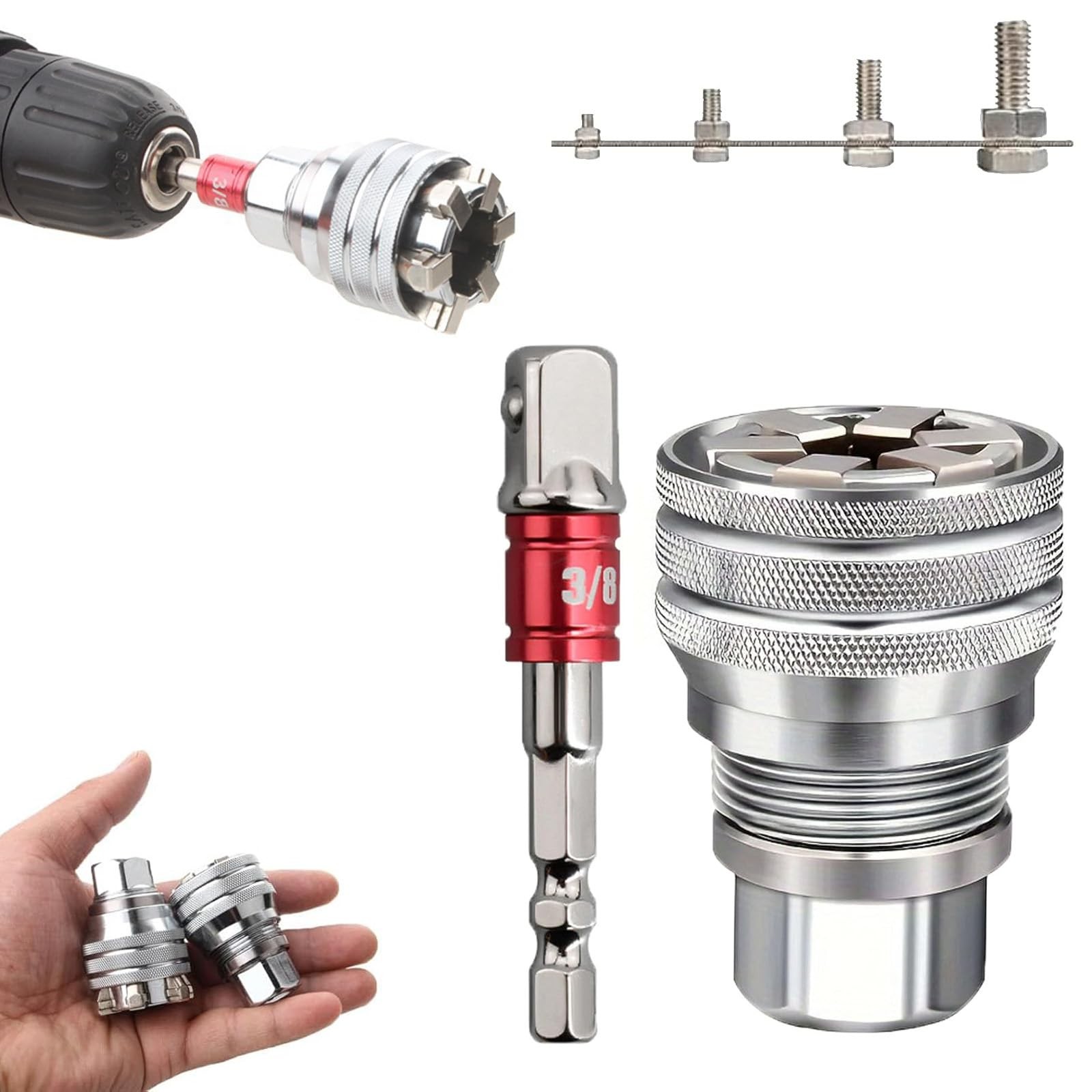 Universal Socket Wrench 10-19mm 3/8" Ratchet/Drill