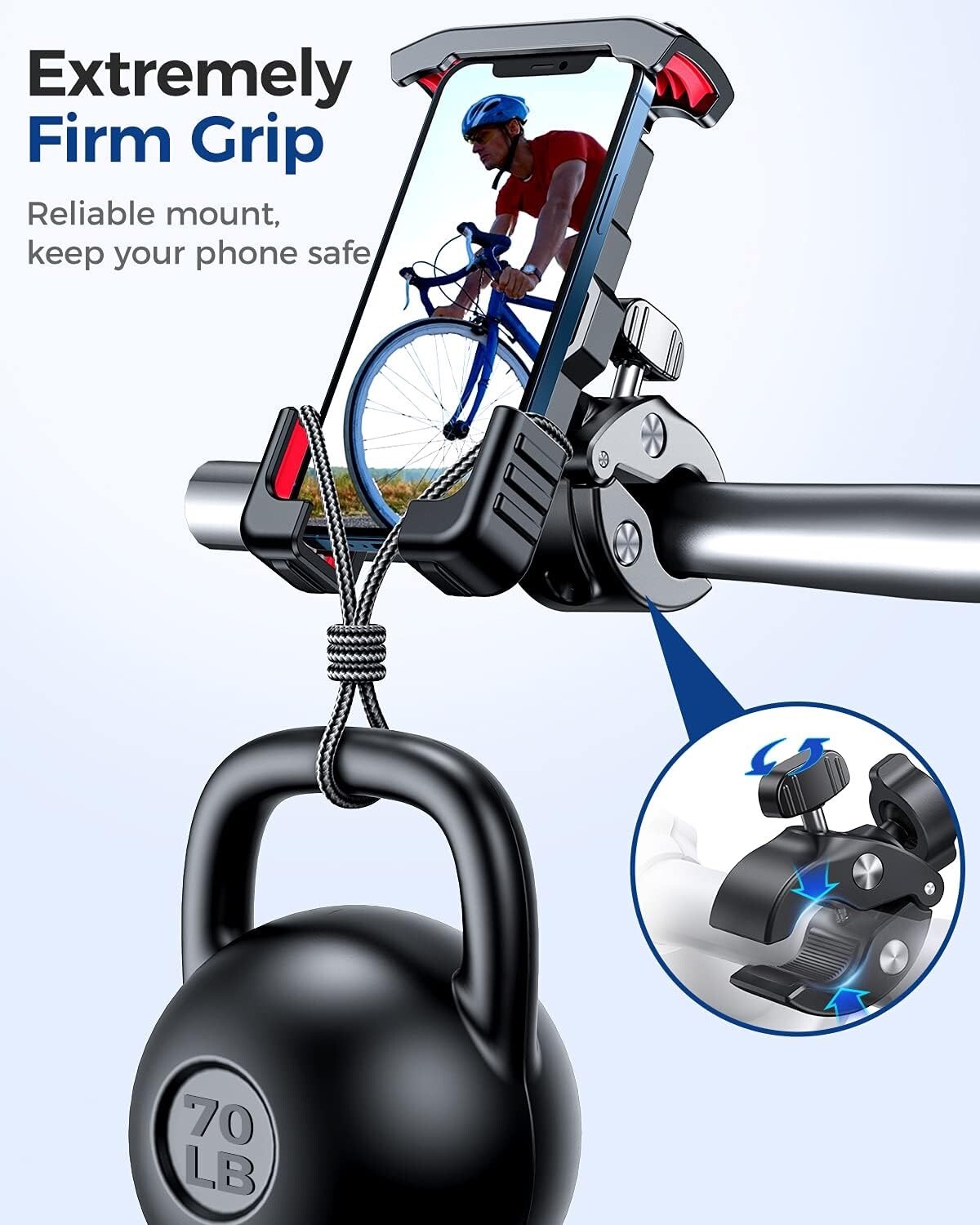 Motorcycle Phone Mount,3s Quickly Install,1 Second Automatic Lock & Release,