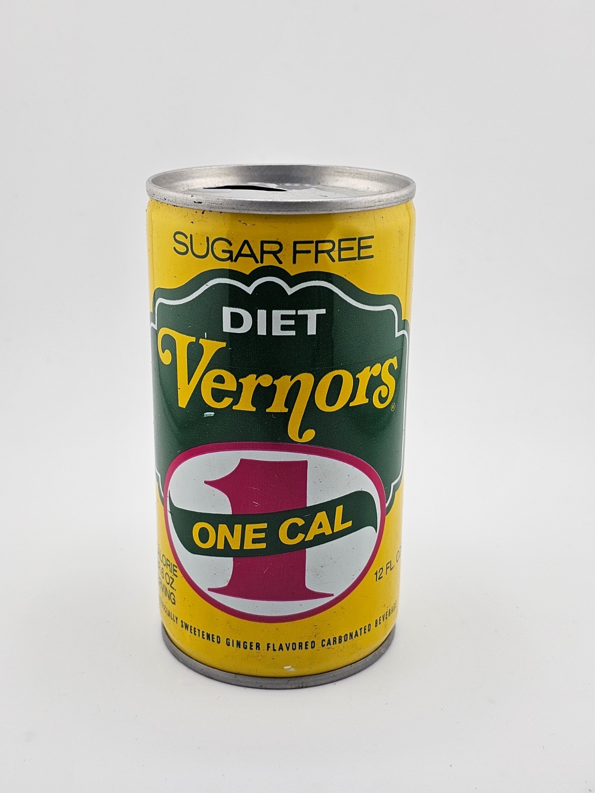 Vintage Pull Tab Diet Vernors Sugar Free One Cal 12 oz Empty Can