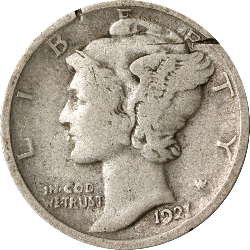 1921-P Mercury Dime - Damaged