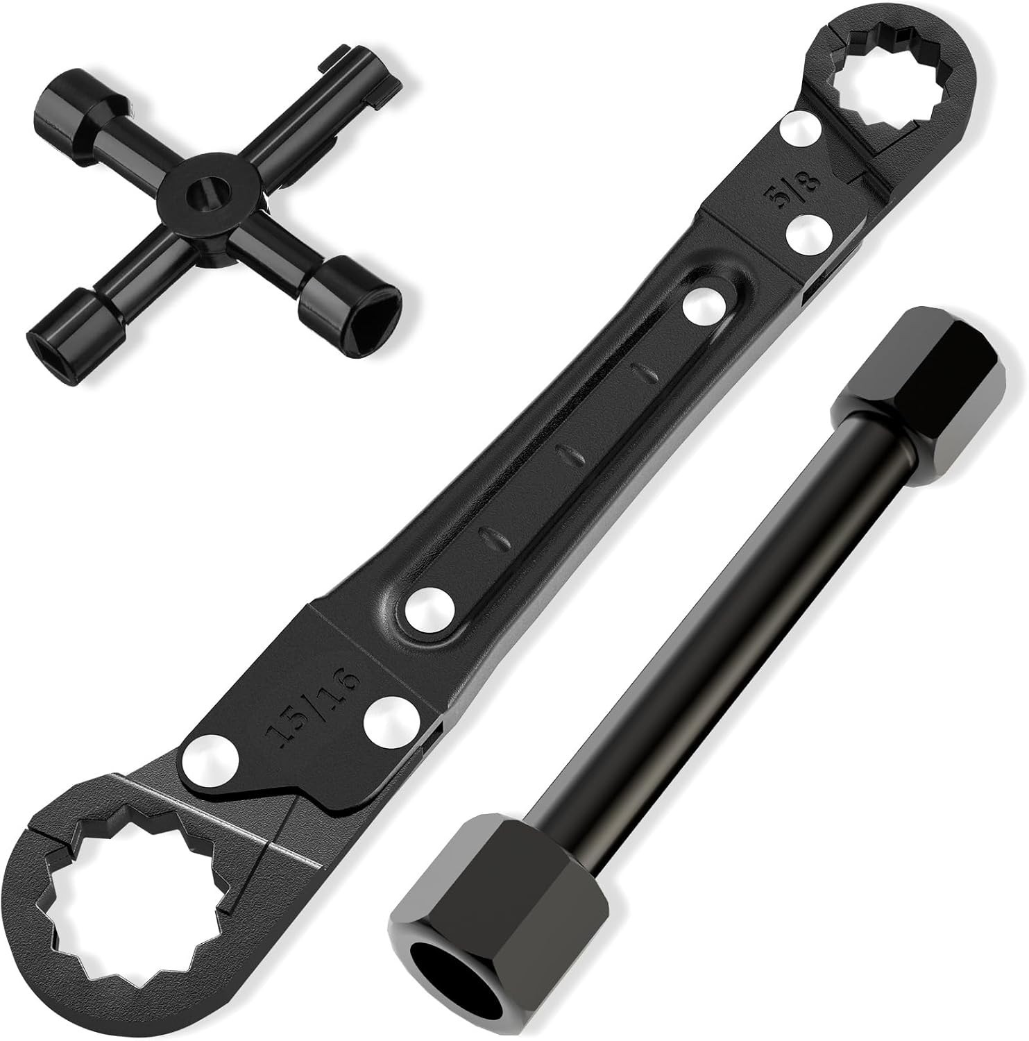 Professional 2-in-1 Angle Stop Wrench with Fixed Ratchet for Efficient Plumbing