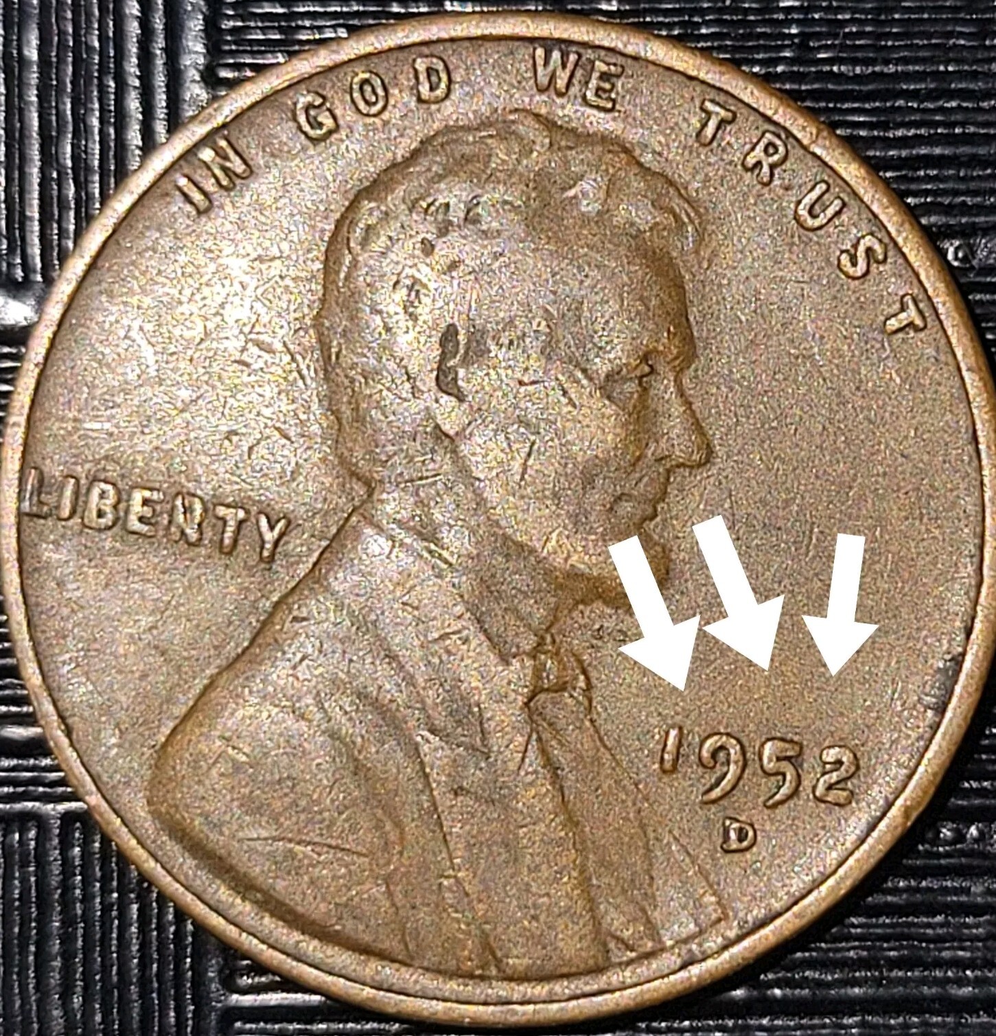 1952-D Lincoln cent D over D