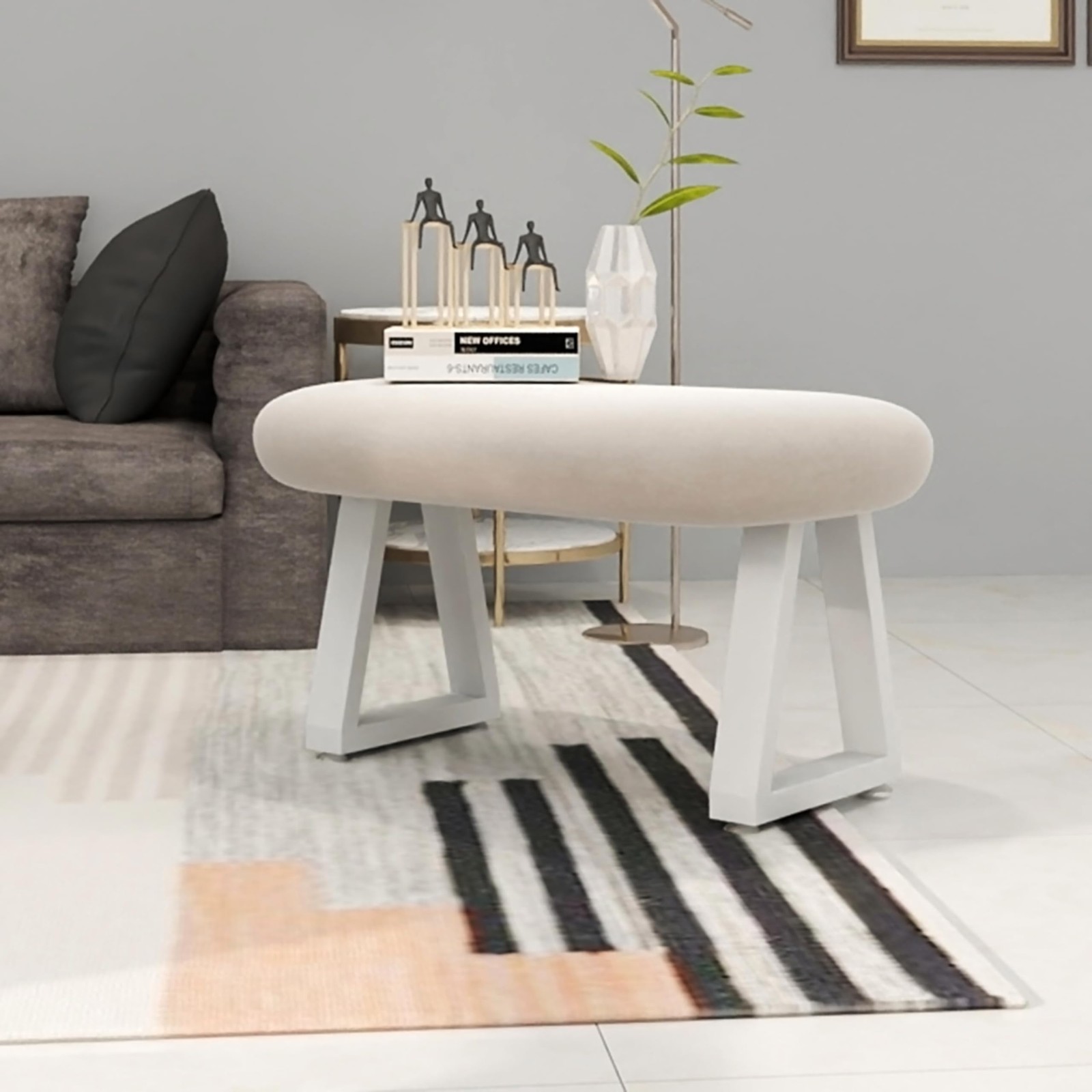 Y-CFHFC 16 Inch Metal Table Legs, Trapezoid Bench Legs Coffee & Side Table Fe...
