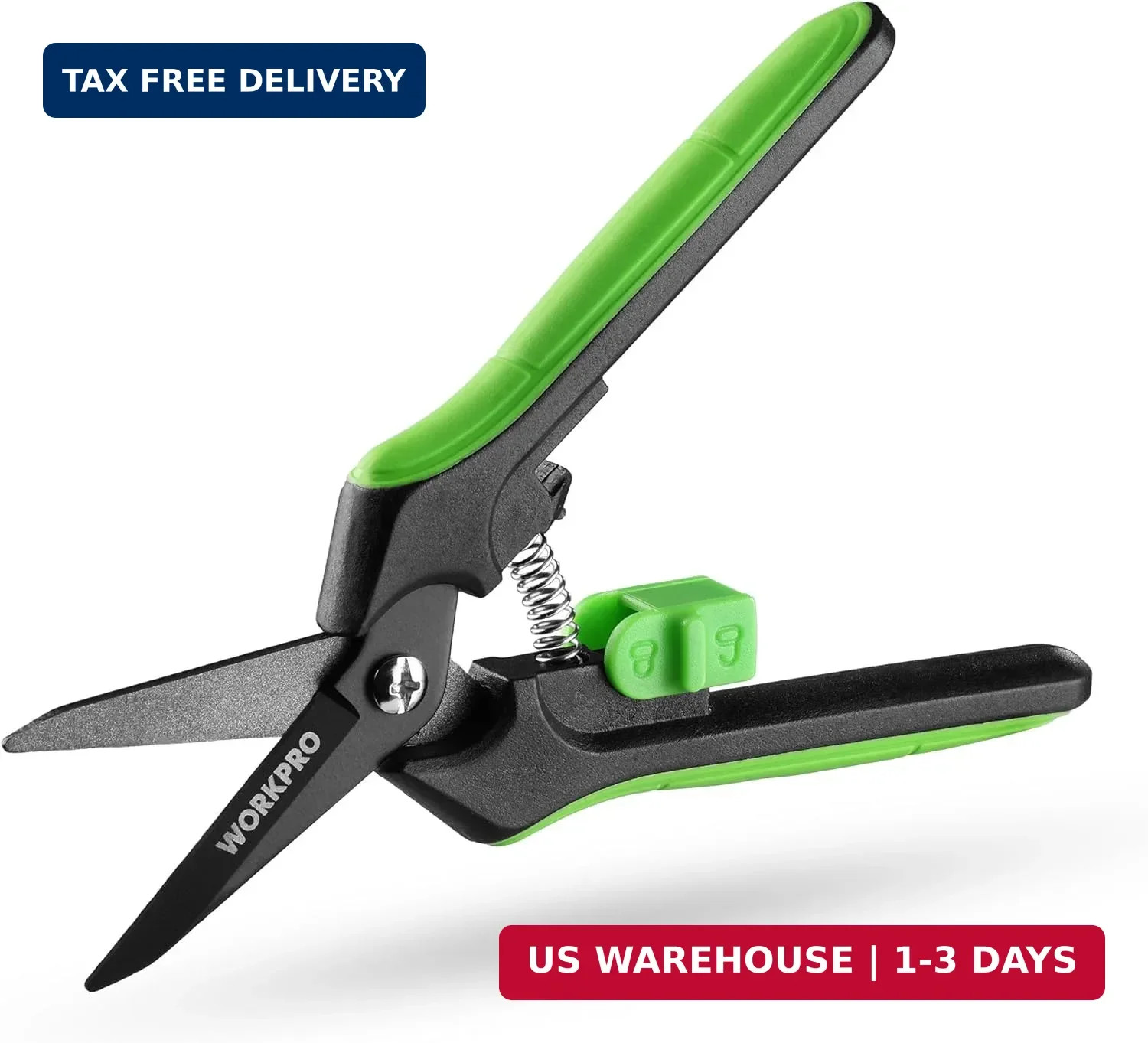WORKPRO 6-Inch Pruning Shears, Sharp Gardening Scissors for Precise Cuts, High-C