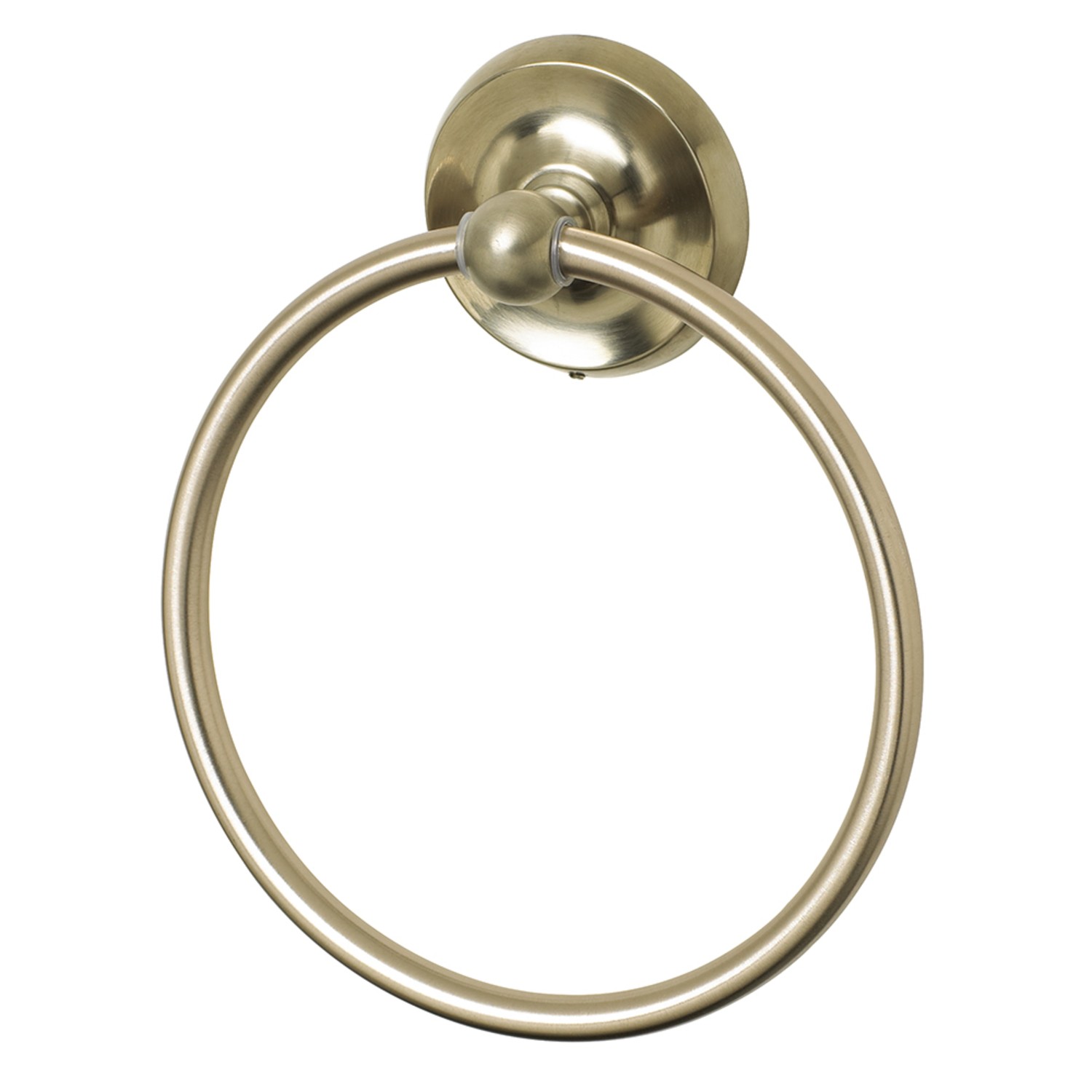 OakBrook 355-0504 Zinc Brushed Nickel Wall Mount Towel Ring 8 L x 4 W x 4 H in.