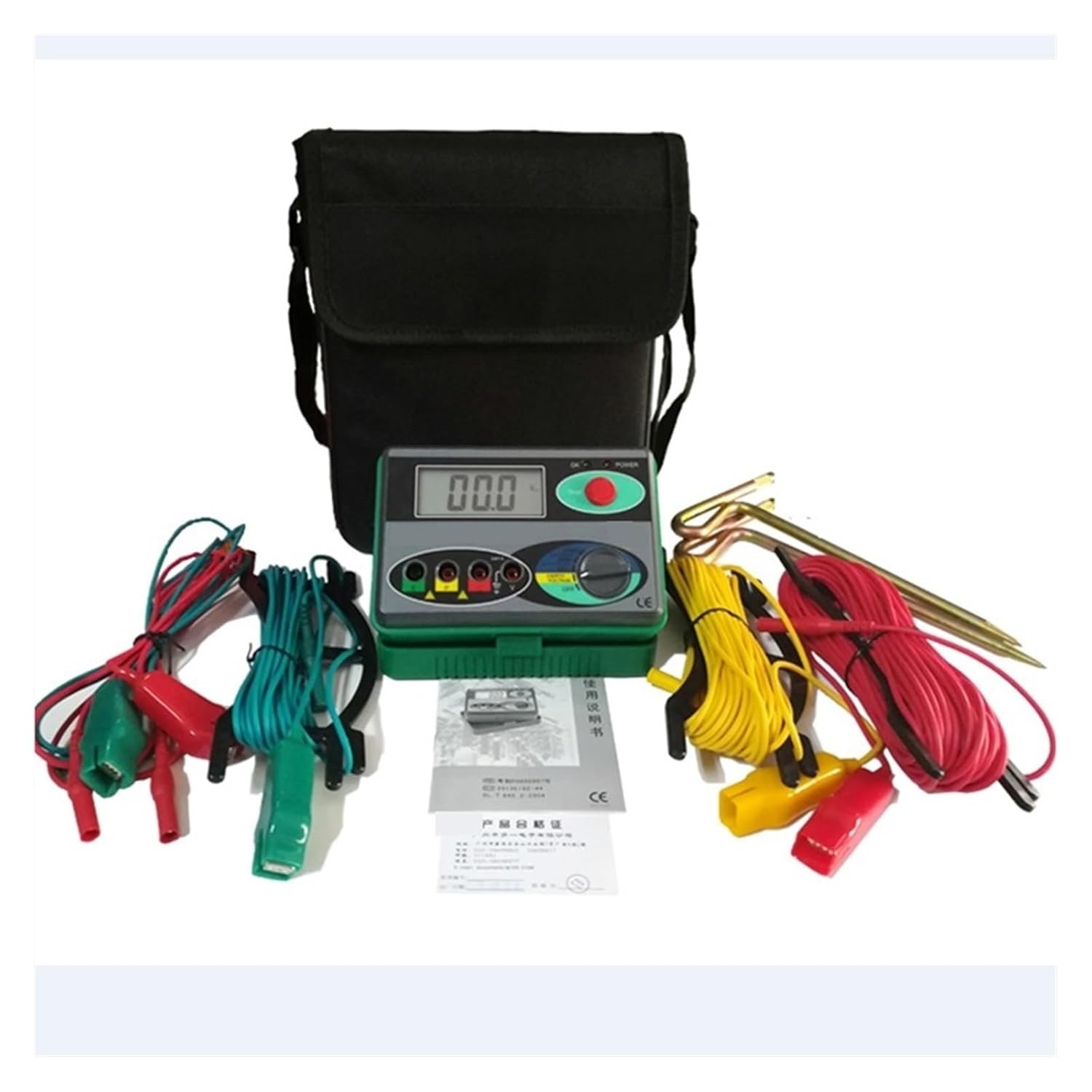 Digital Megohmmeter Earth Resistance Tester LCD Screen Display 0-2000 Ohm DY4100
