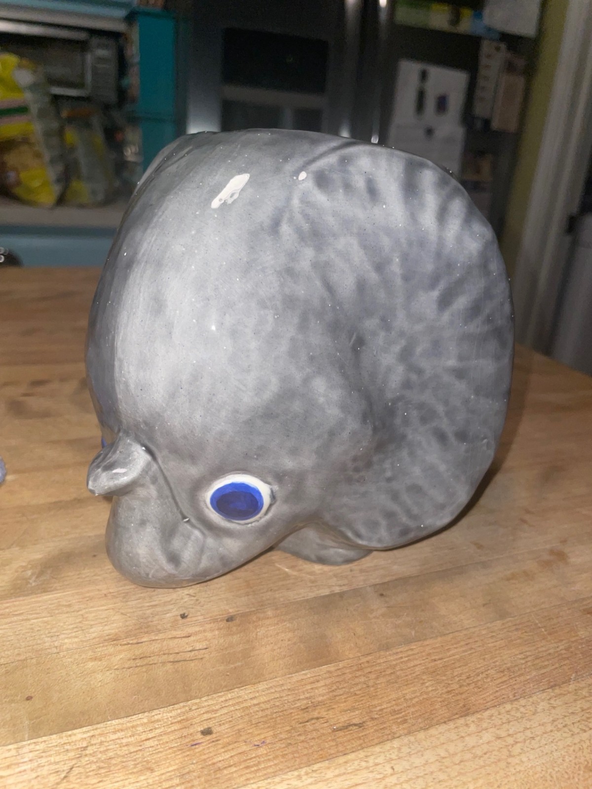 Care Inc. 1976 hand-painted ceramic baby elephant planter