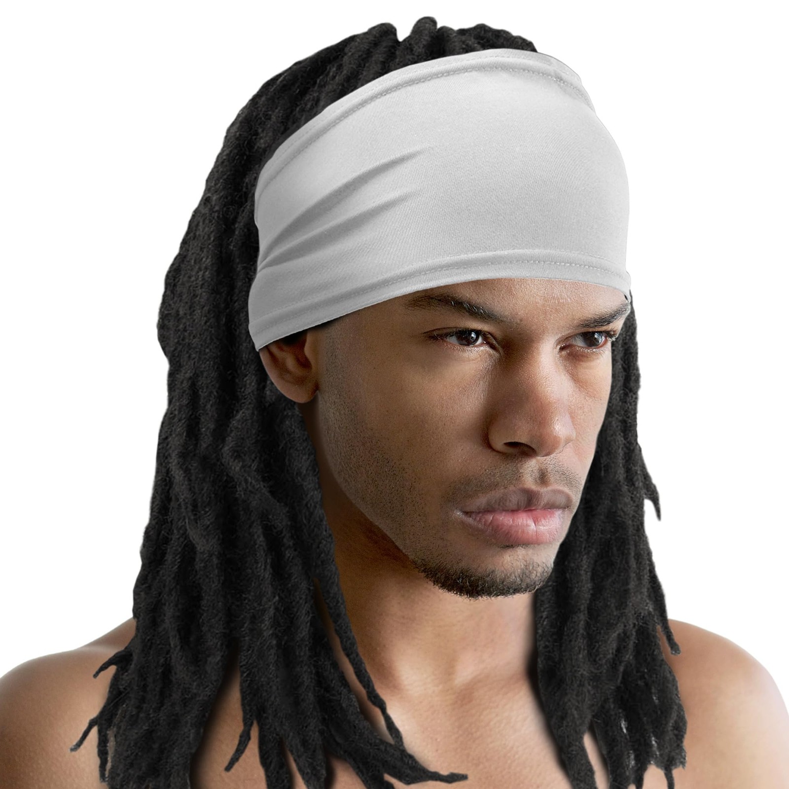Titan Spandex Dreadlocks Braids Band for Men, 1 Count (Pack of 1), WHITE