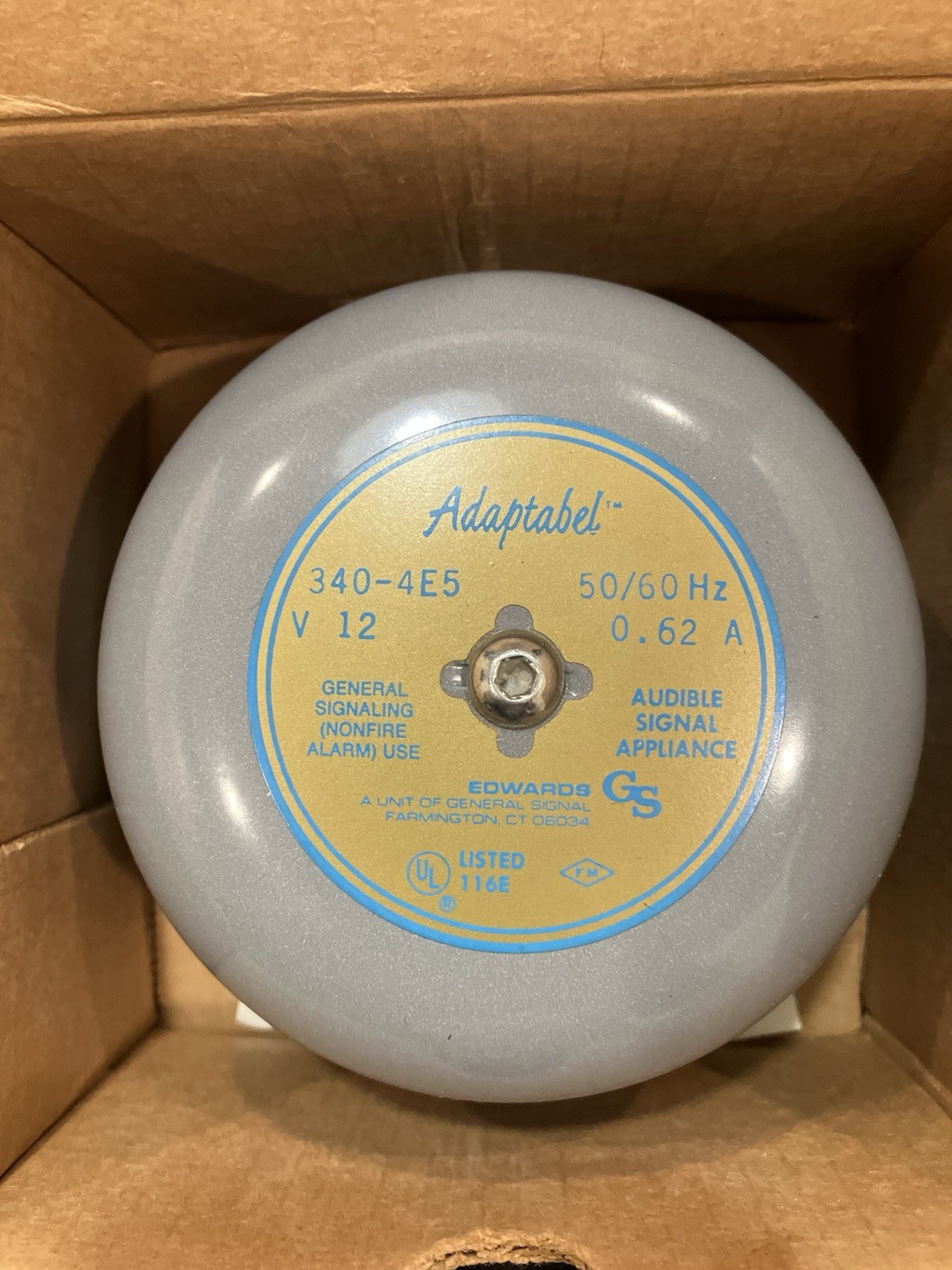 Edwards 340-4E5 12 V 50/60Hz 0.62A Adaptabel Bell Audible Signal Appliance