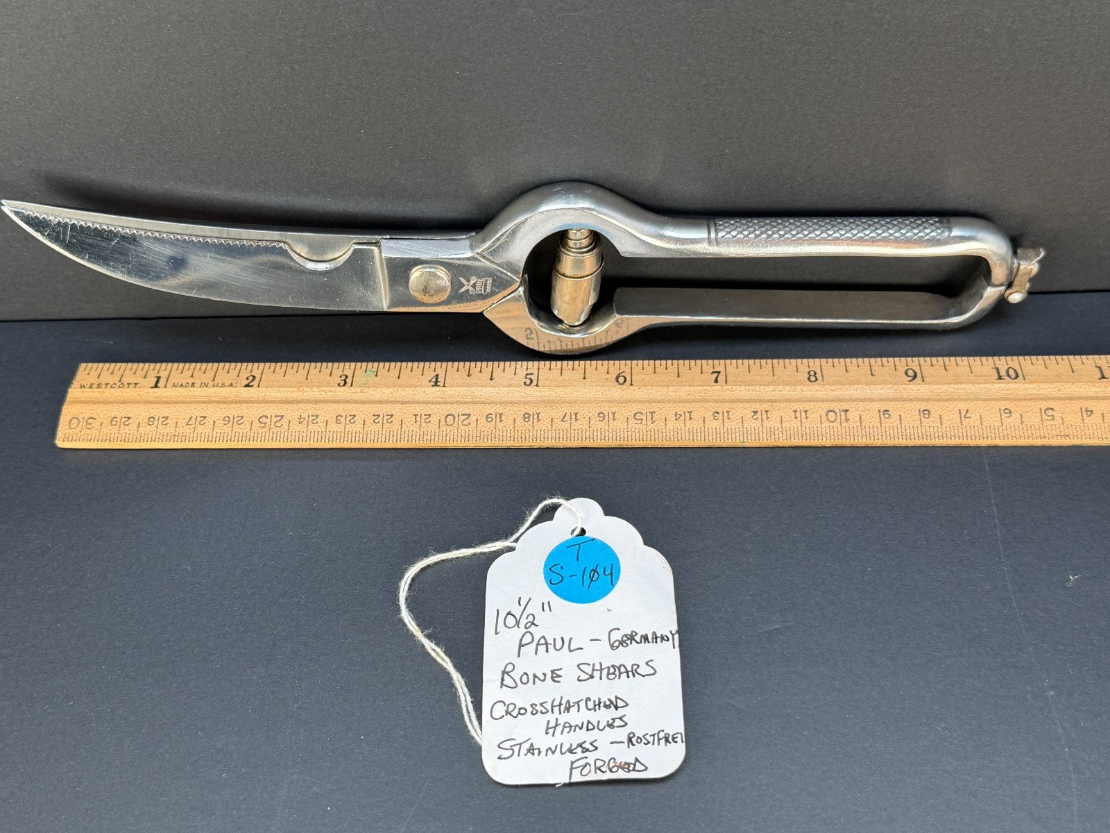 (TS-104) Vintage Paul Germany 10.5in Forged Rostfrei Poultry Bone Shears
