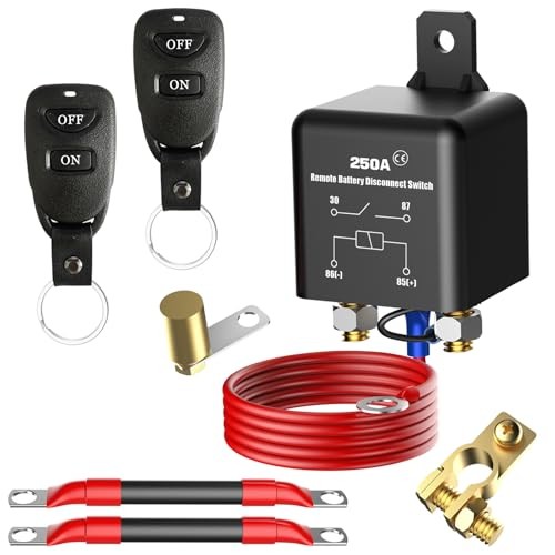 Top Post Remote Battery Disconnect Switch 12V, 250A Top remote switch 250a