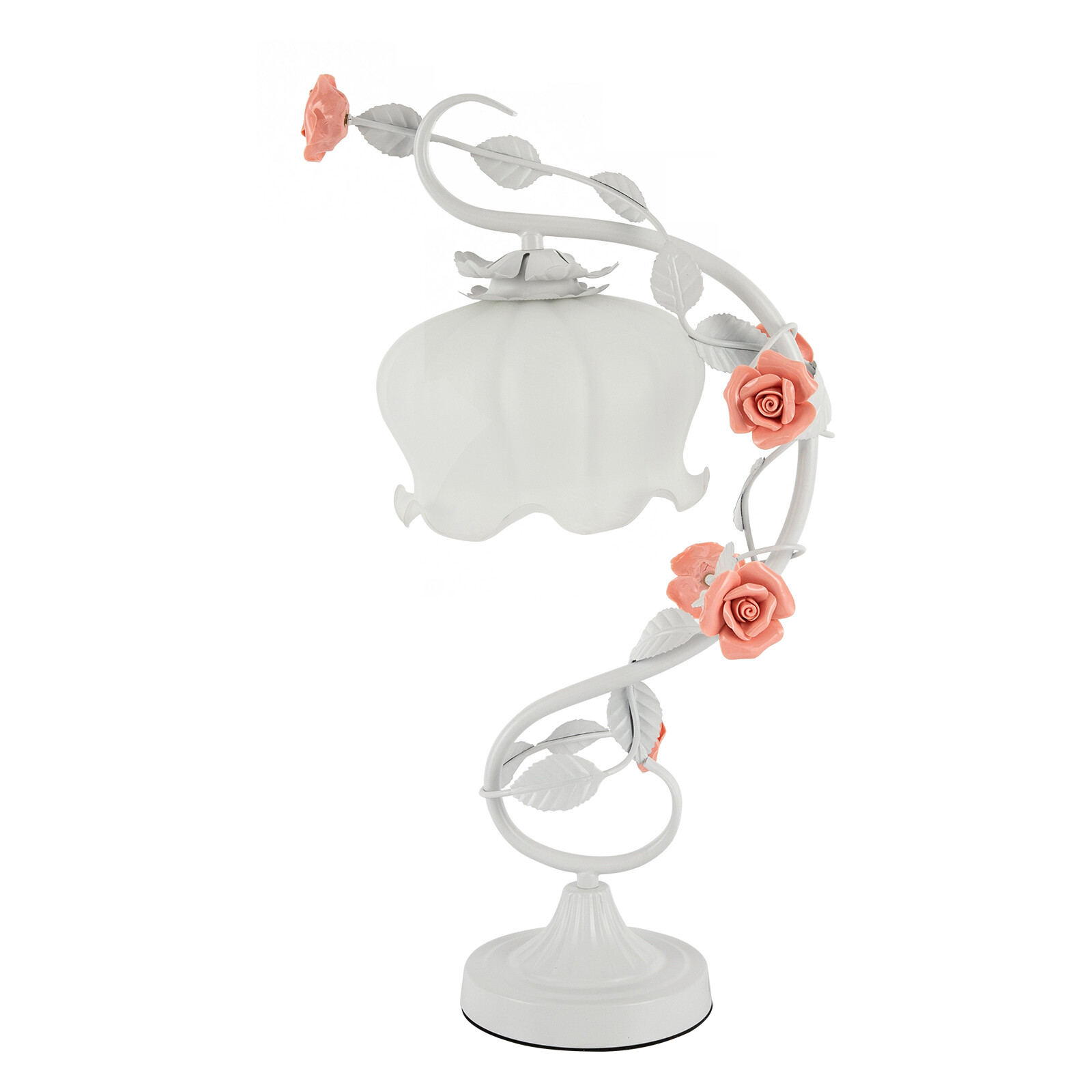Flower Table Lamp Lily Shaped Glass Green Bedside Desk Light Gorgeous Ornament