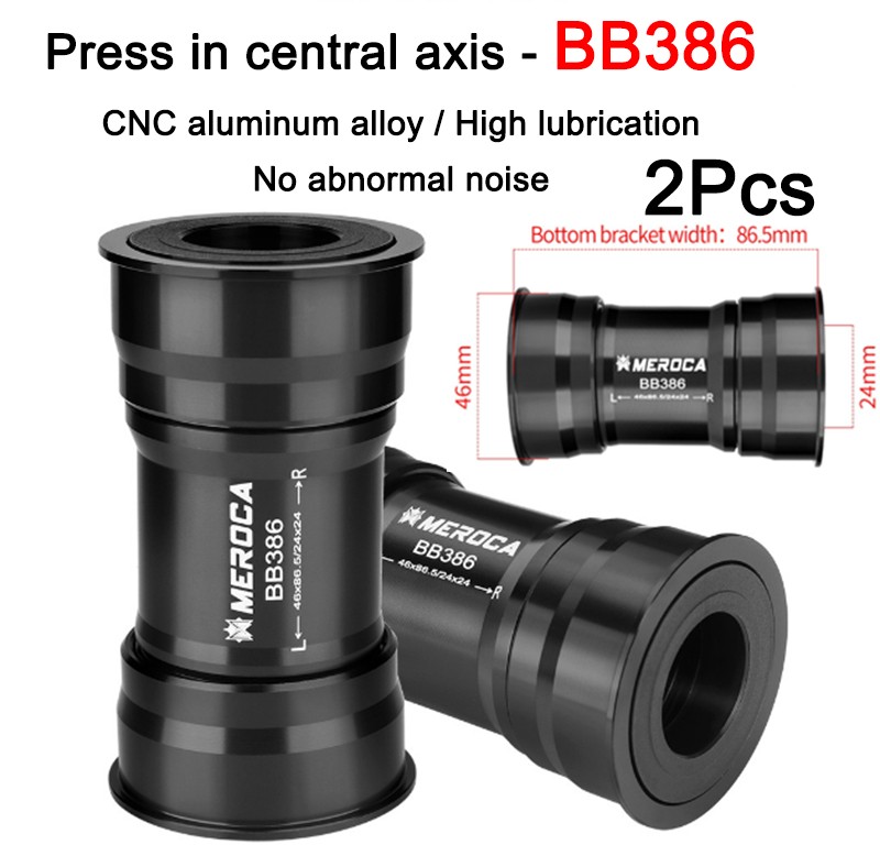 2pcs Press Fit BB386 Bottom Bracket 46mm x 86.5mm x 24mm