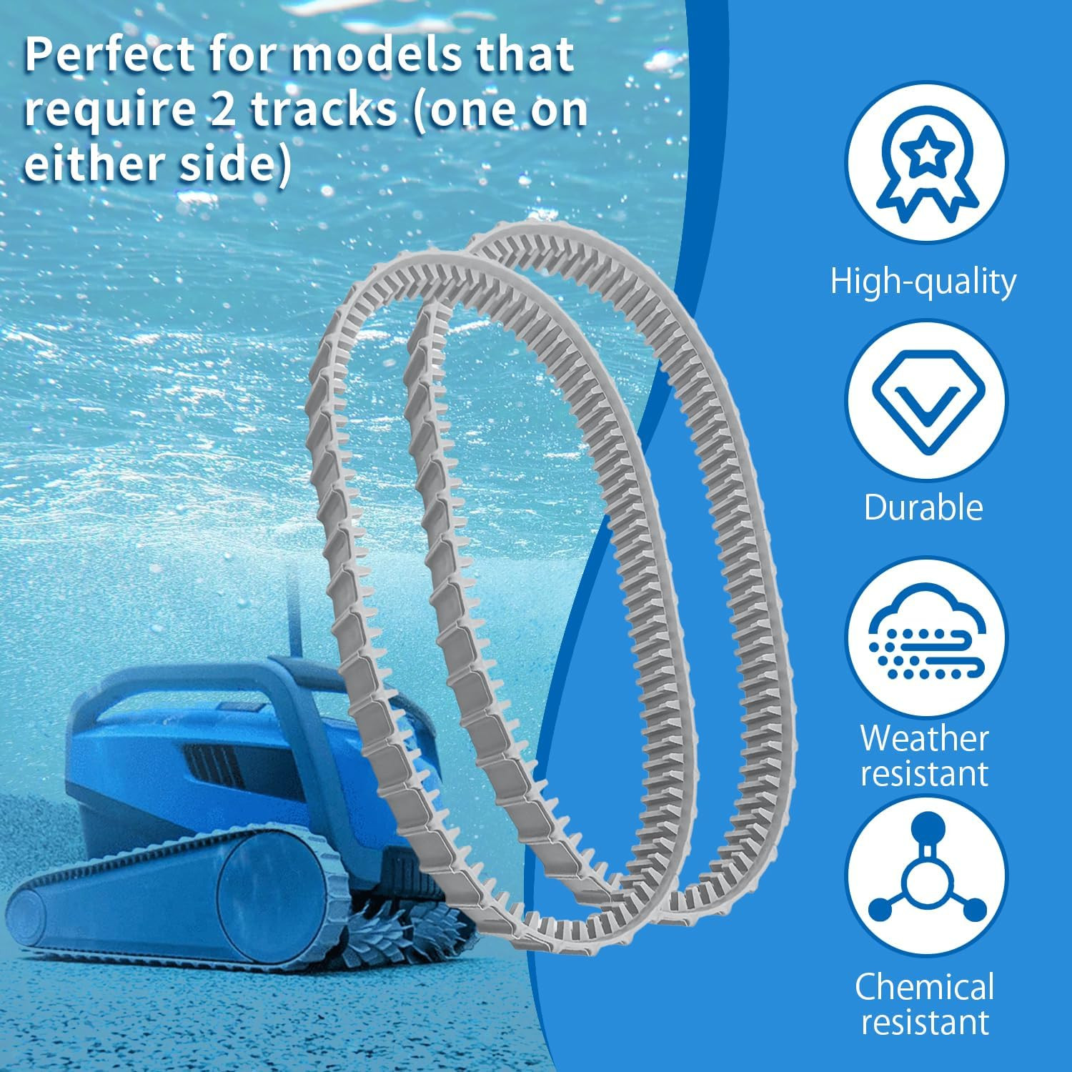Replacement Gray Tracks for Maytronics Dolphin Robotic Pool Cleaners, Part Numbe