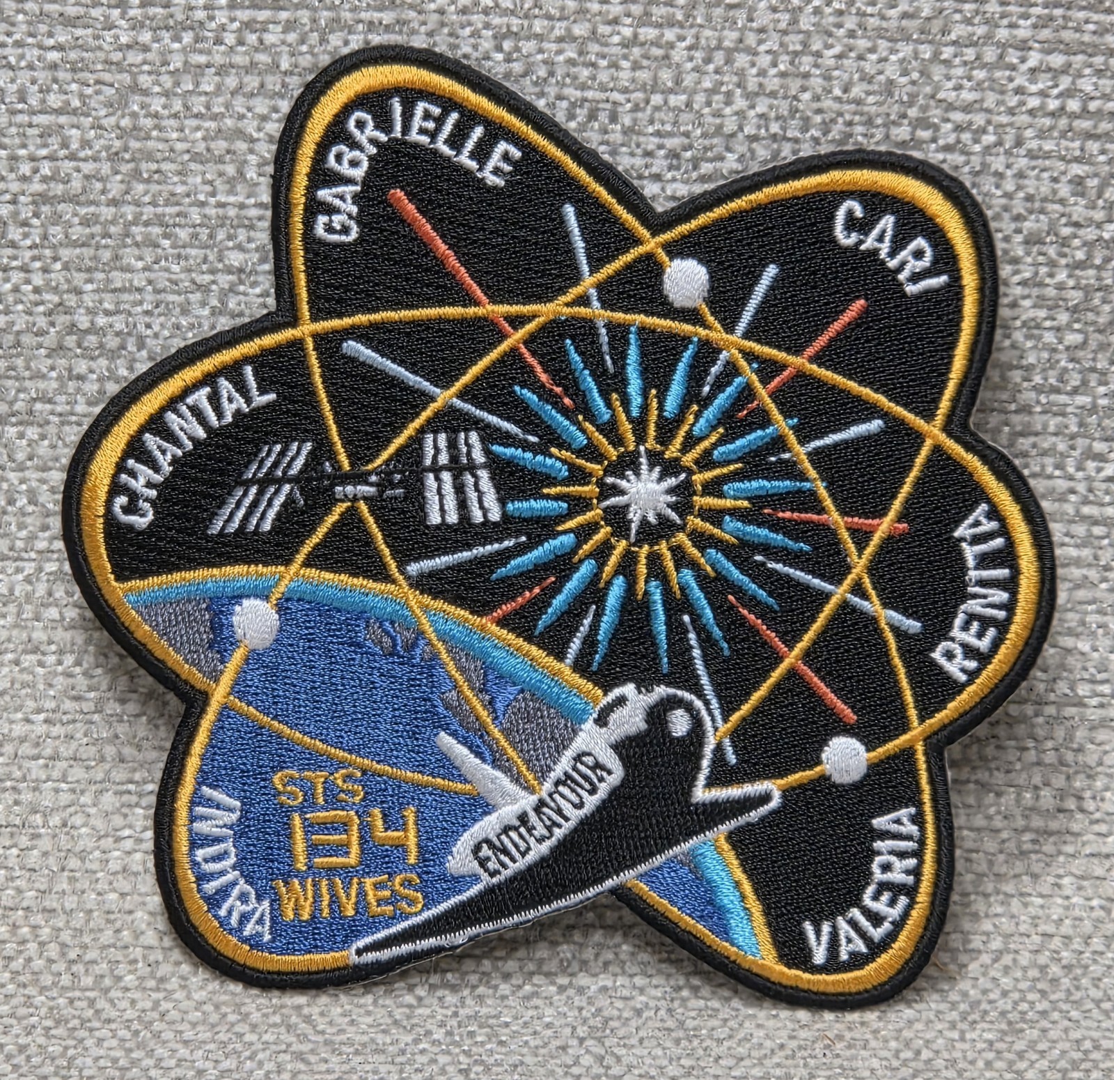 NASA STS-134 Wives 4" X 4½" Patch Space Shuttle Endeavour Indira Valeria Cari A