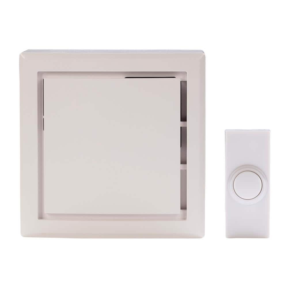 Defiant Wireless Plug-in Doorbell Kit with 1 Push Button/White