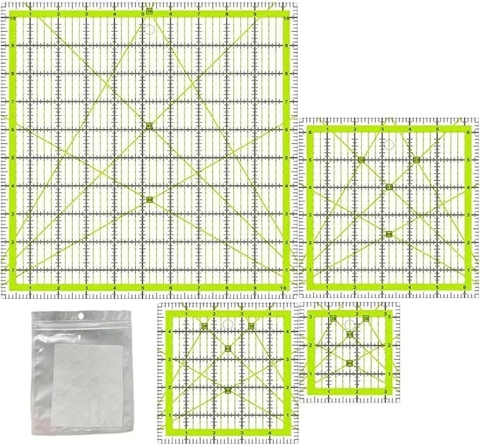 Quilting Rulers,Quilting Templates Square Ruler (3.5", 5", 6.5", 10.5")