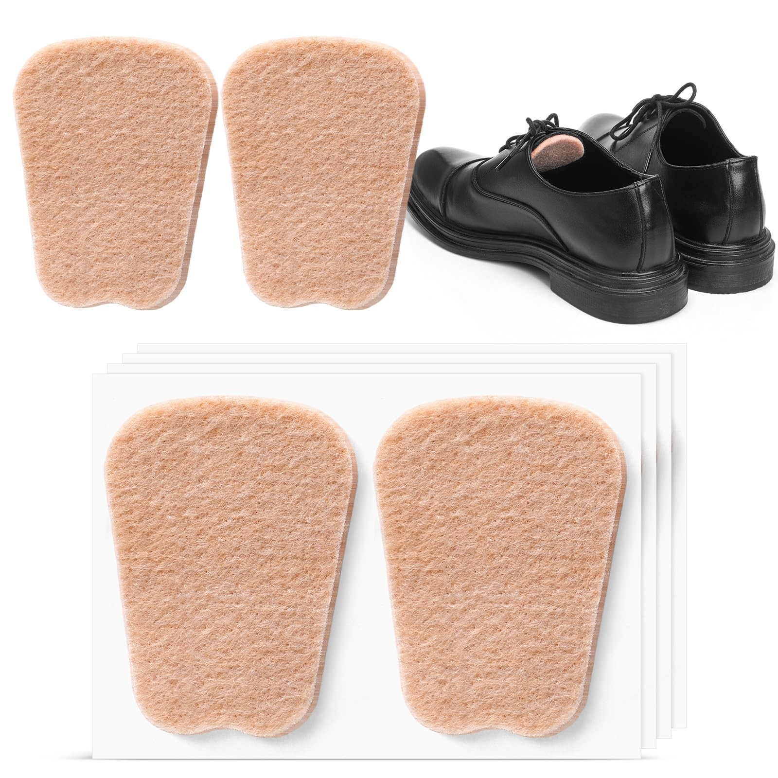 4 Pairs Felt Tongue Pads for Shoes Soft Adhesive Thick Shoe Tongue Pads Non S...