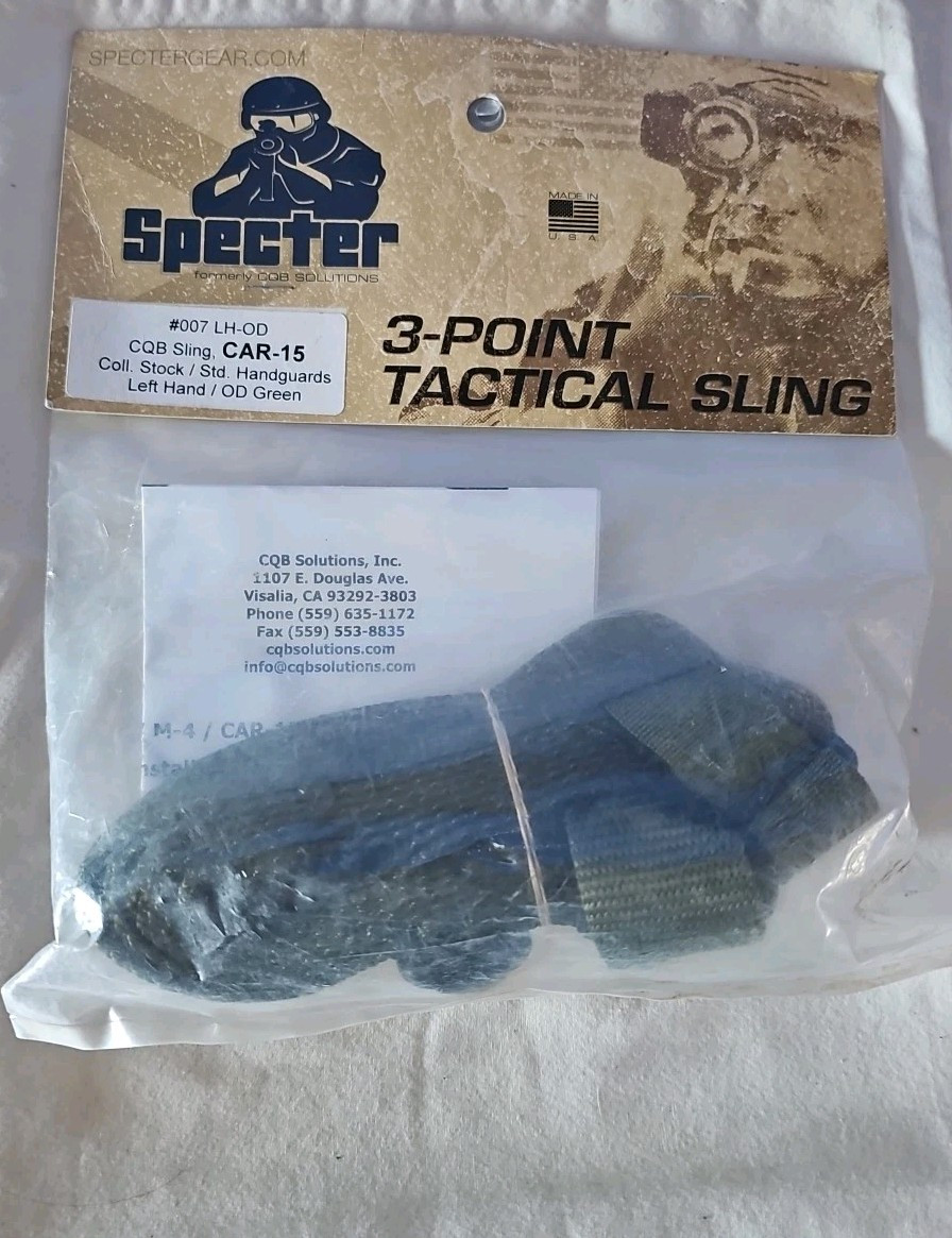 Specter Gear #007 LH-OD CQB Sling CAR-15 *LEFT HAND* OD Green *NEW IN PACKAGE *