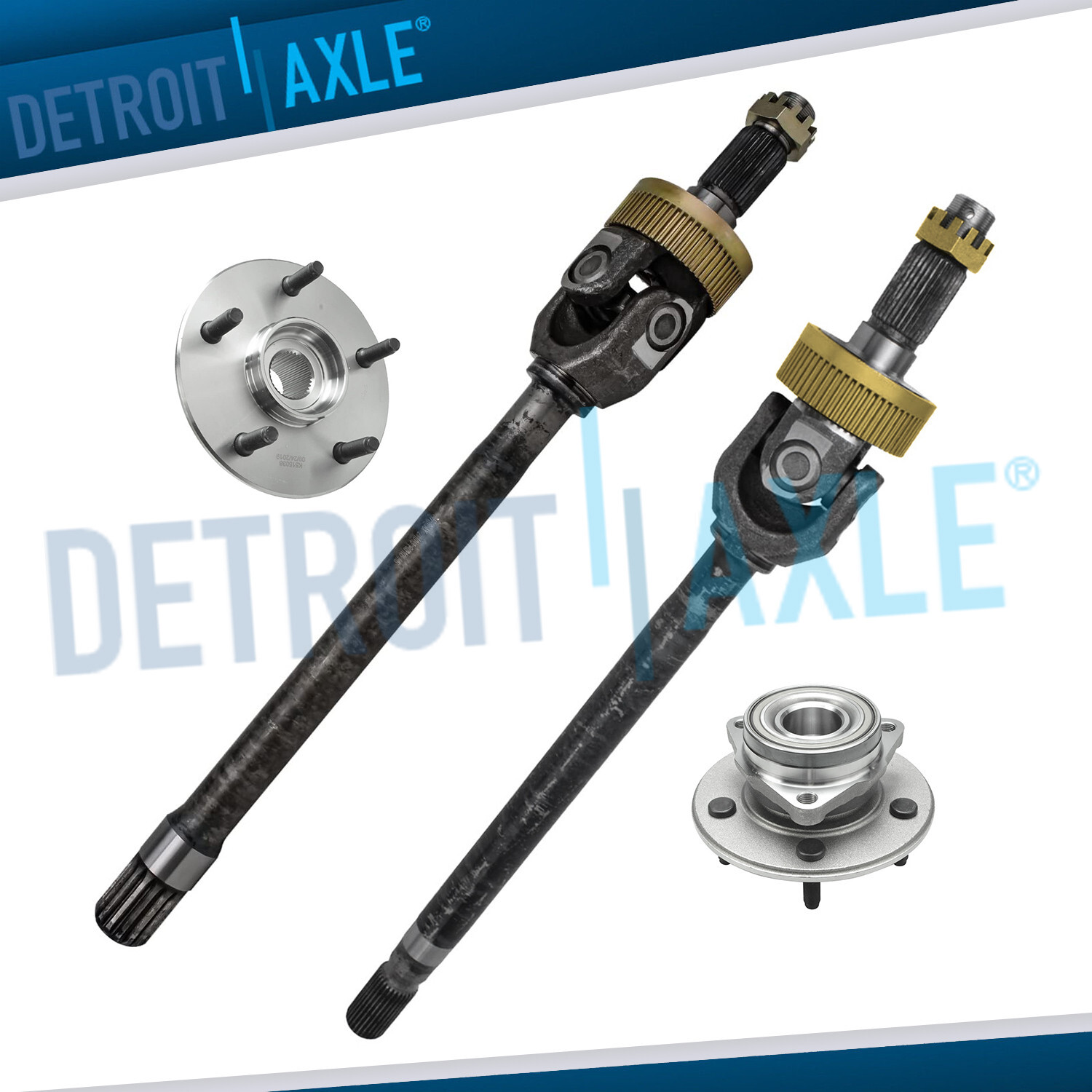 Front U-Joint CV Axles Wheel Bearing and Hubs for 2000-2001 Dodge Ram 1500 4WD