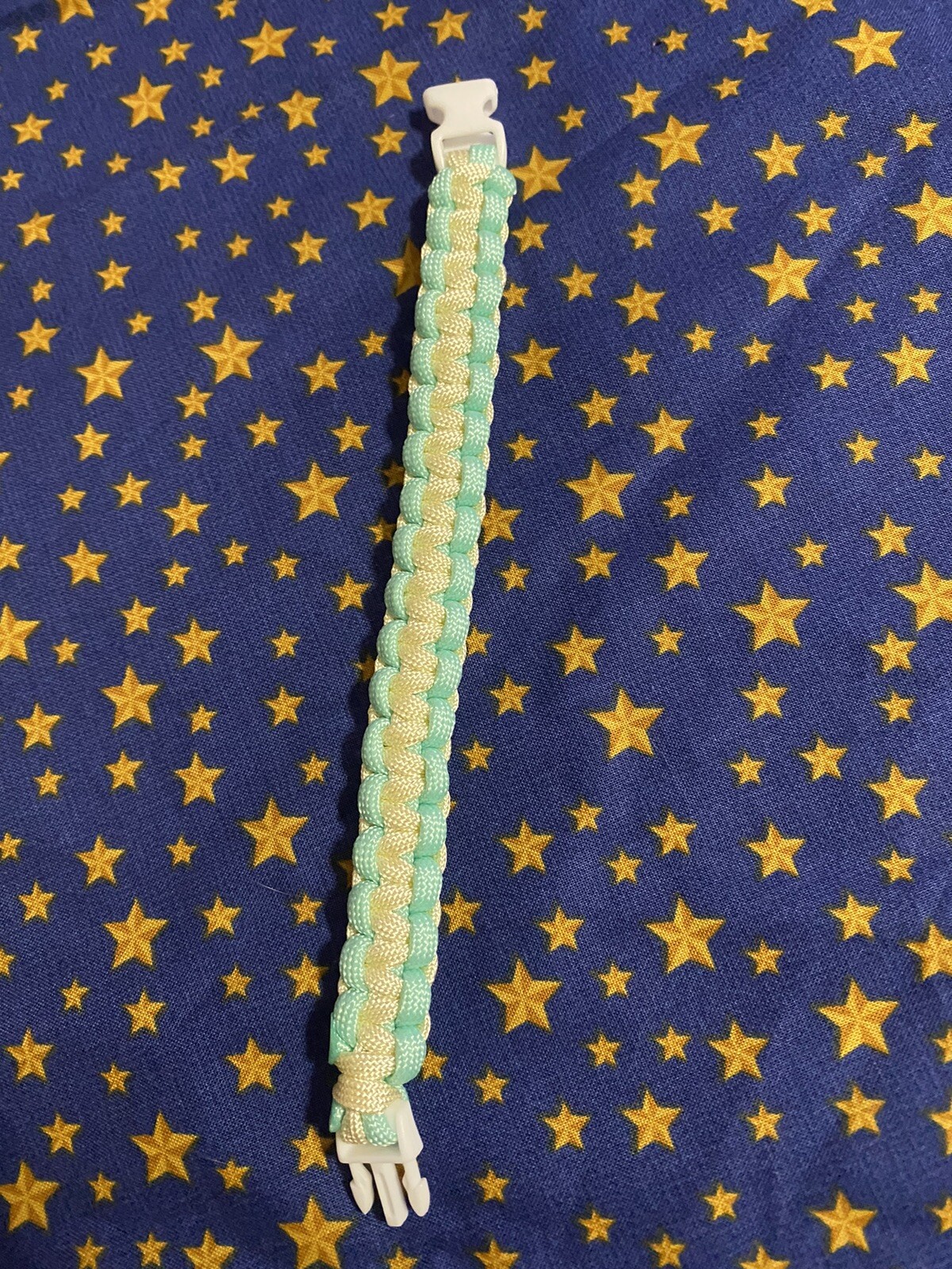 Light Blue and Tan Paracord Bracelet - Handmade