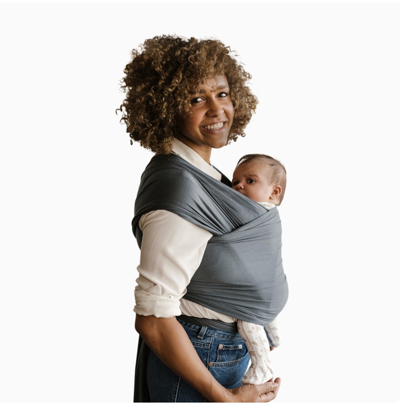 Solly Baby Wrap Carrier Heather Gray 100% Cotton Size 0-25 lbs
