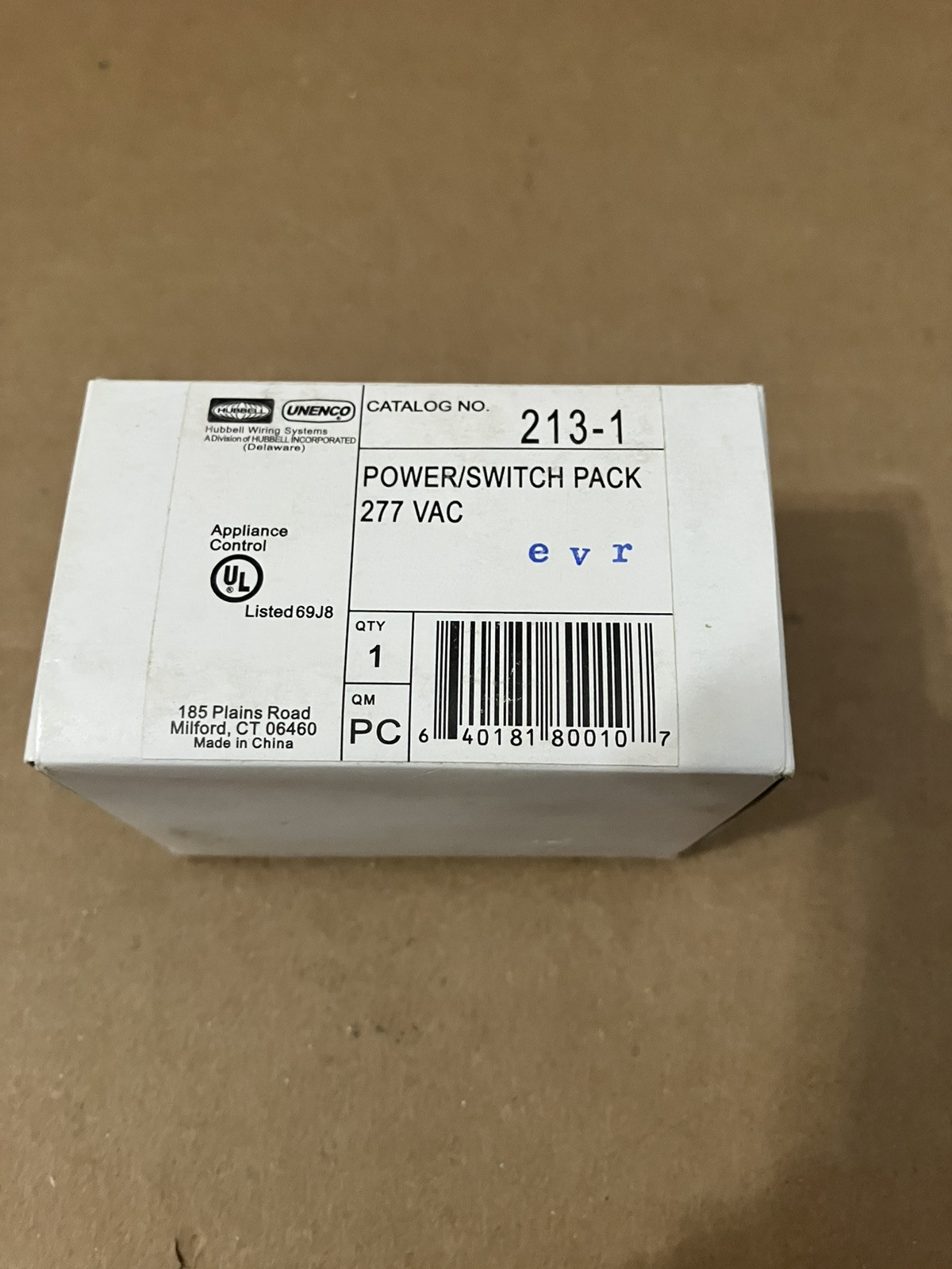 HUBBELL SWITCH POWER PACK 277 VAC 2131 213-1 OCCUPANCY SENSOR PACK