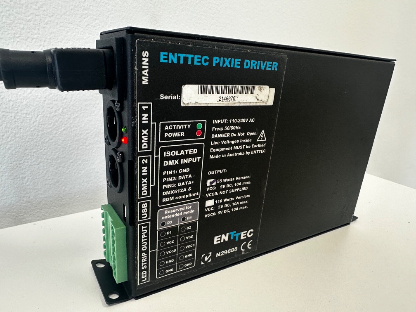 ENTTEC PIXIE DRIVER 5v 55 Watts DMX LED Light Driver