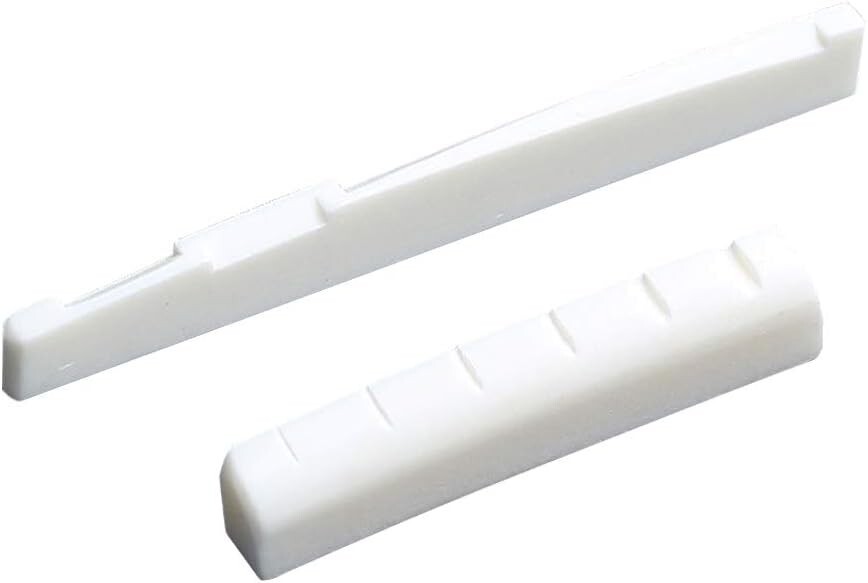 Puente De Hueso Para Guitarra Acustica De 6 Cuerdas Y Cejilla De Hueso Real