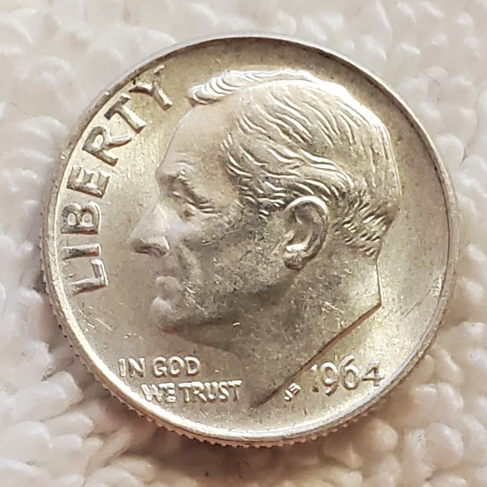 1964-P Roosevelt Dime 90% Silver, High Grade