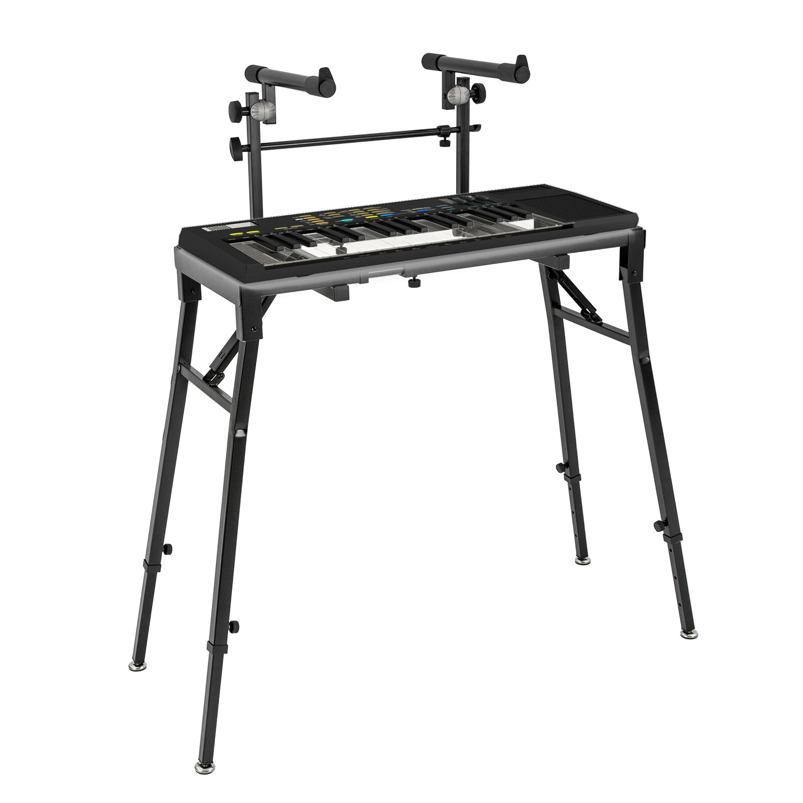 Keyboard Stand DJ Workstation Table Top Piano Holder 2-Tier Double Studio Mount
