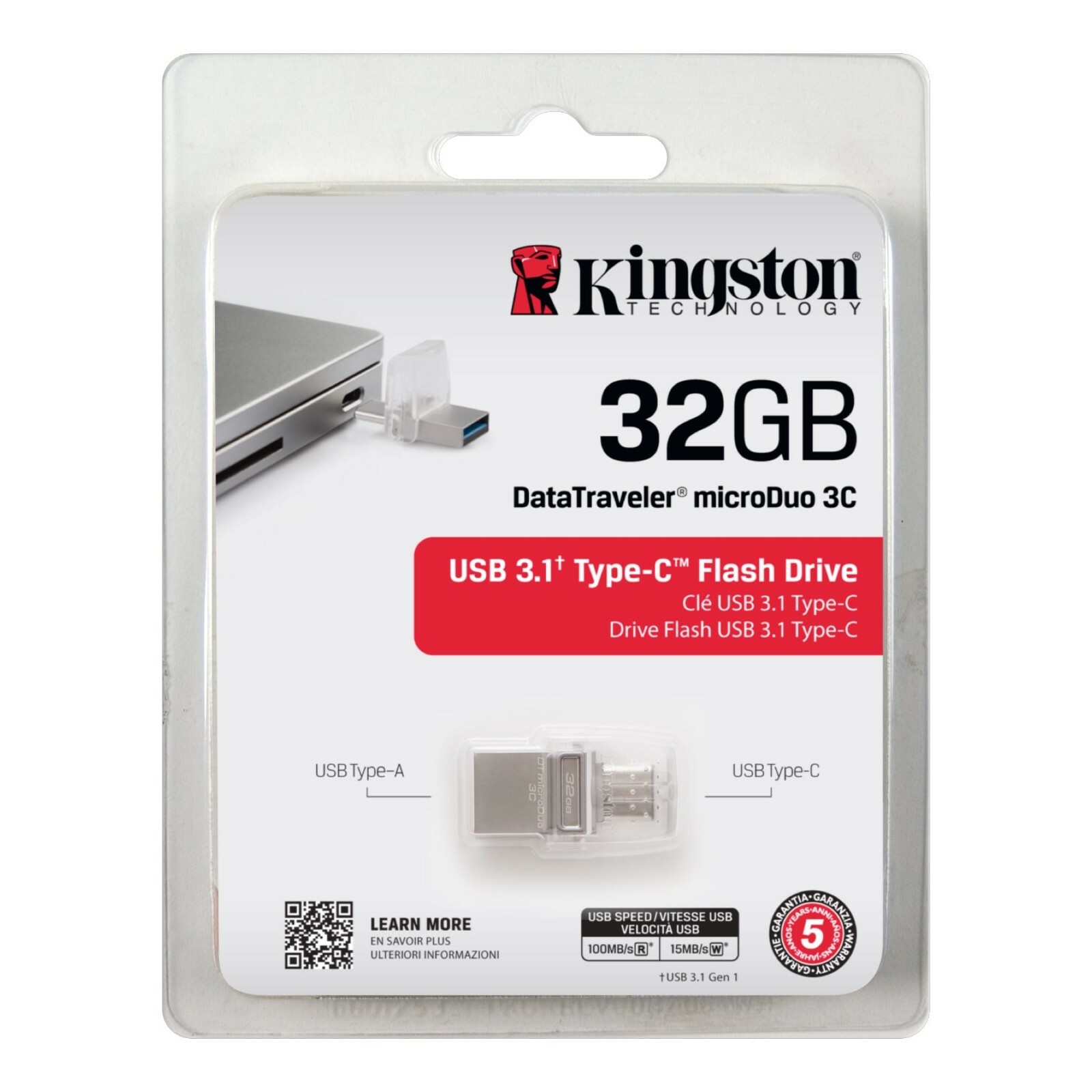 Kingston Data Traveler MicroDuo 32GB/64GB/128GB    DTDUO 3C  USB Flash Drive-UK