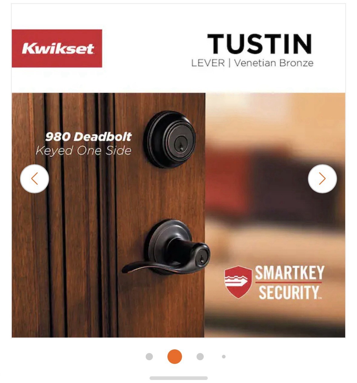 Kwikset Tustin Keyed Entry Lever Door Handle/ Deadbolt Venetian Bronze 99910-041