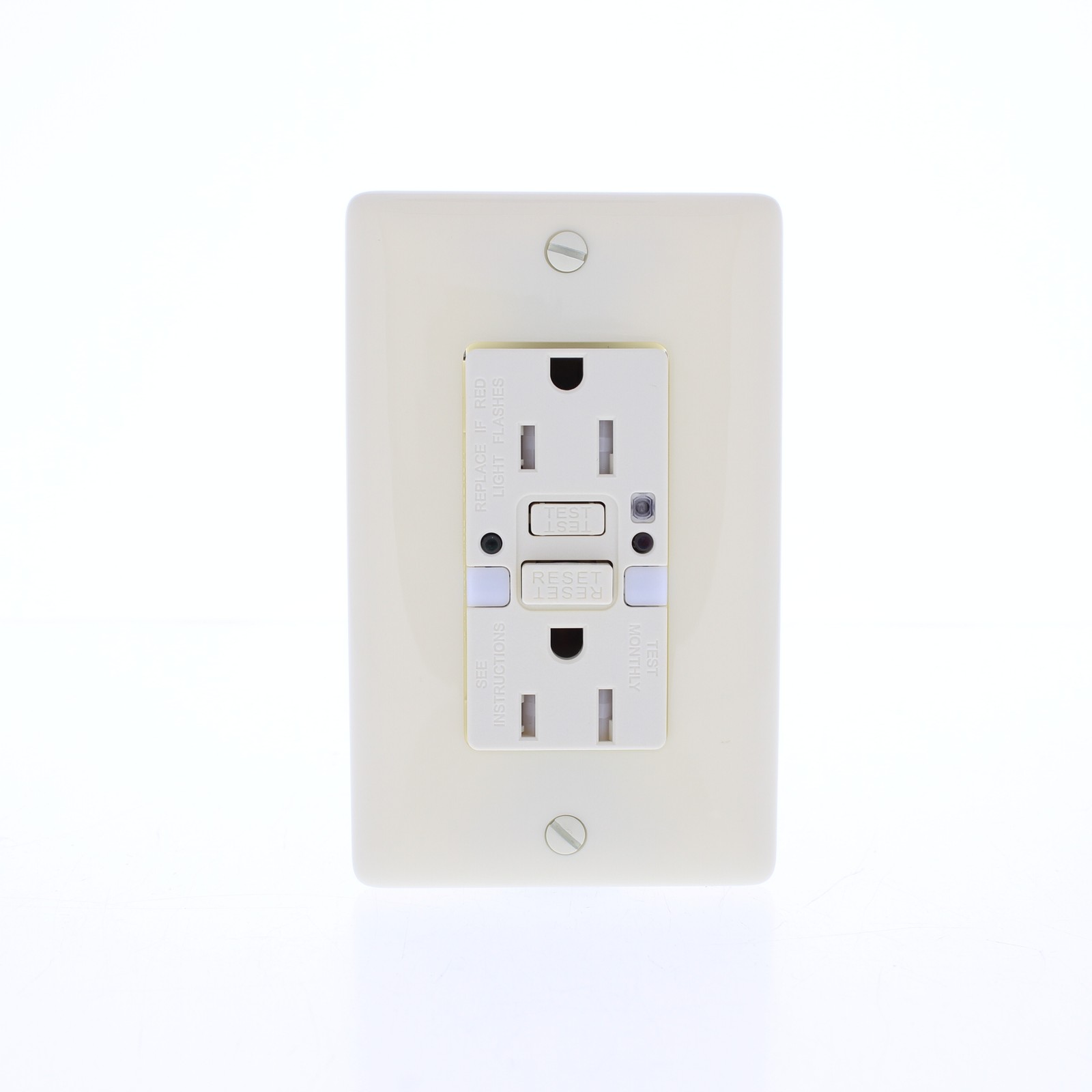 Hubbell Almond SelfTest GFCI Outlet Nightlight Tamper Resistant 15A GFTRST15ALNL