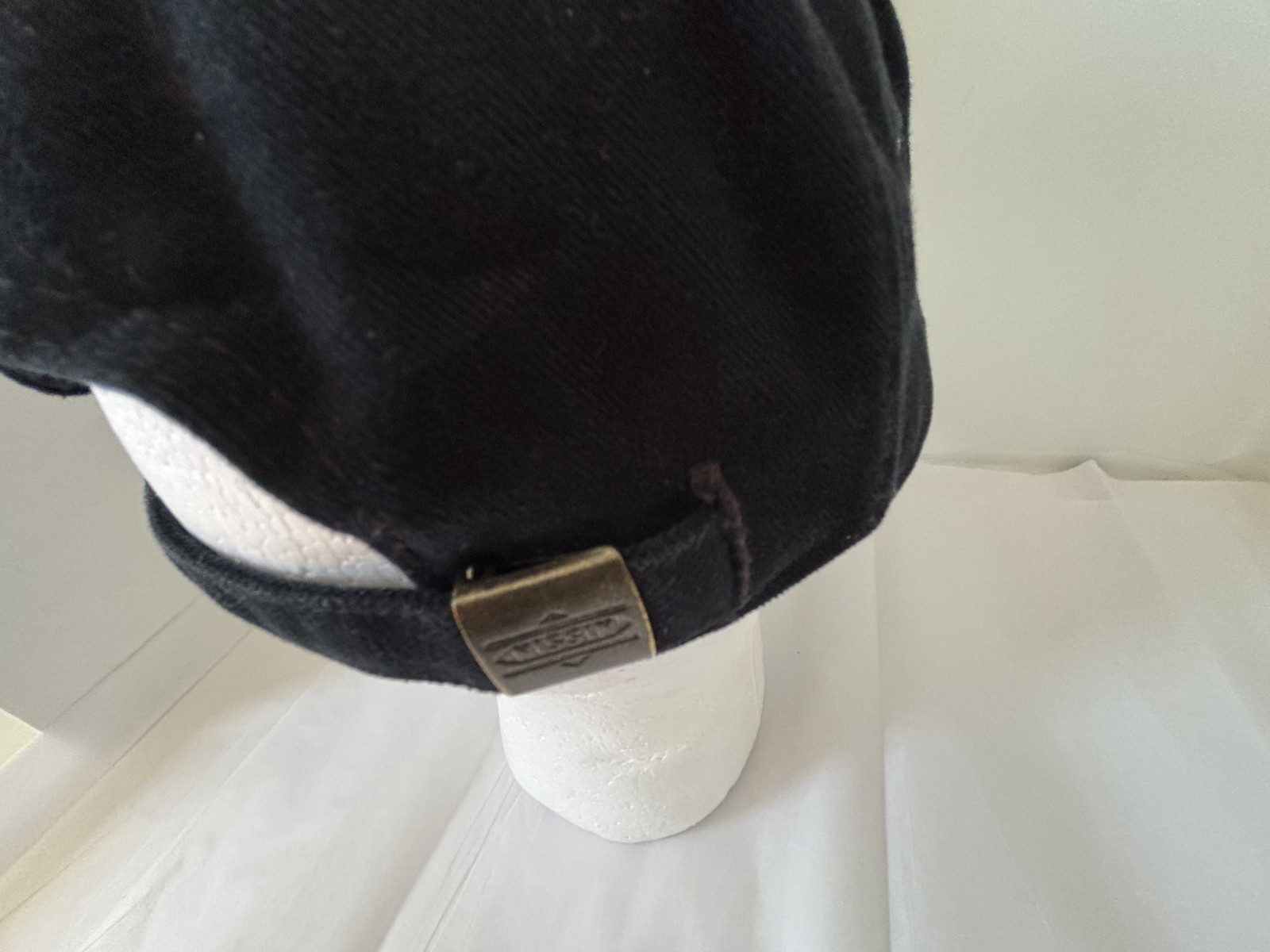 NISSIN Golf Hat Embroidered Adjustable Strap back Men's Black Baseball Hat Cap