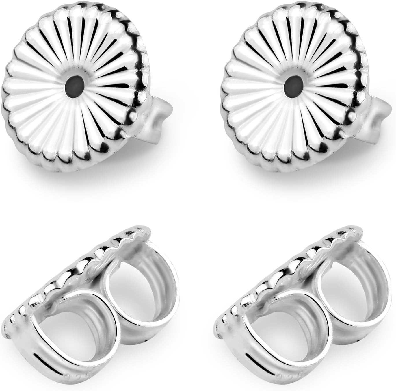 2 Pairs 925 Sterling Silver Earring Backs Lifters for Droopy or Heavy Earrings